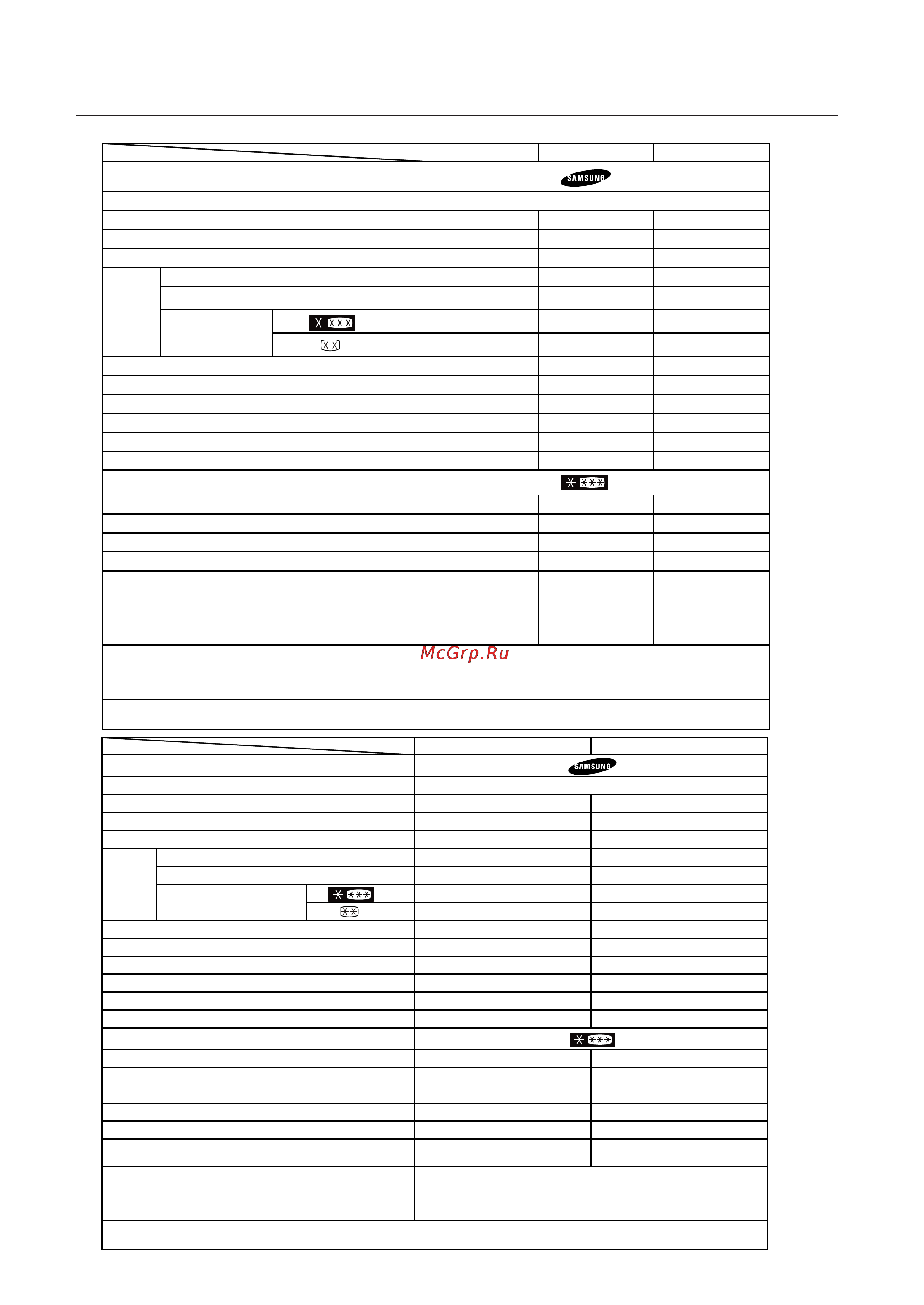 Samsung RL36SCMG3 [26/28] Технические характеристики