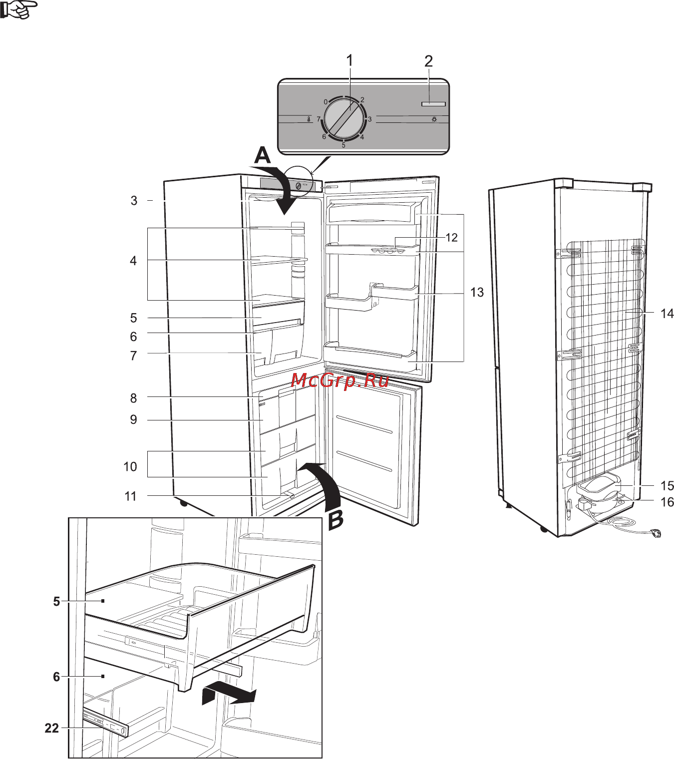 Snaige ICE LOGIC GLASSY RF36SM [6/16] Описание прибора его основные части рис 1