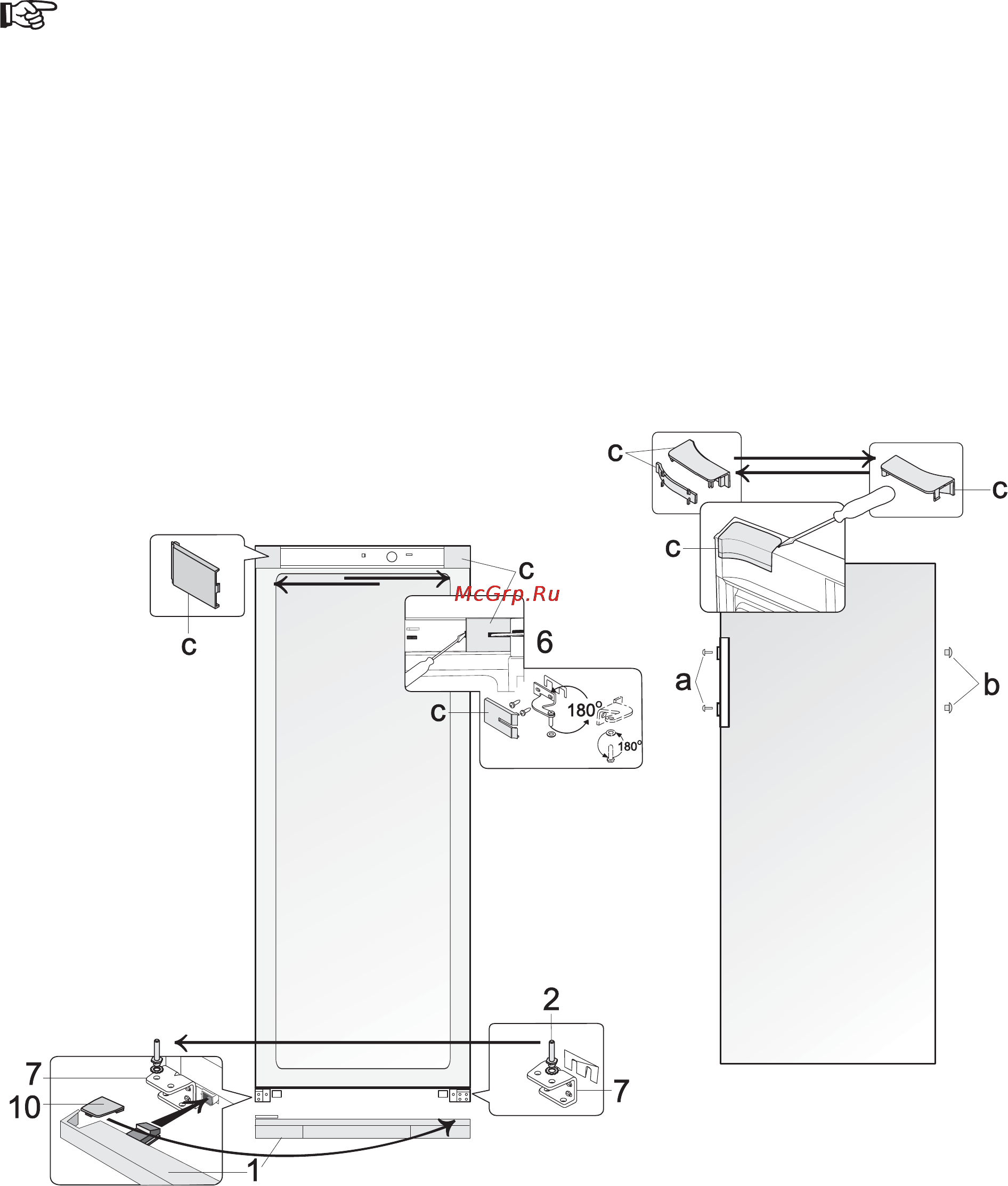 Snaige ICE LOGIC C 29SM [9/16] Изменение направления открытия дверей