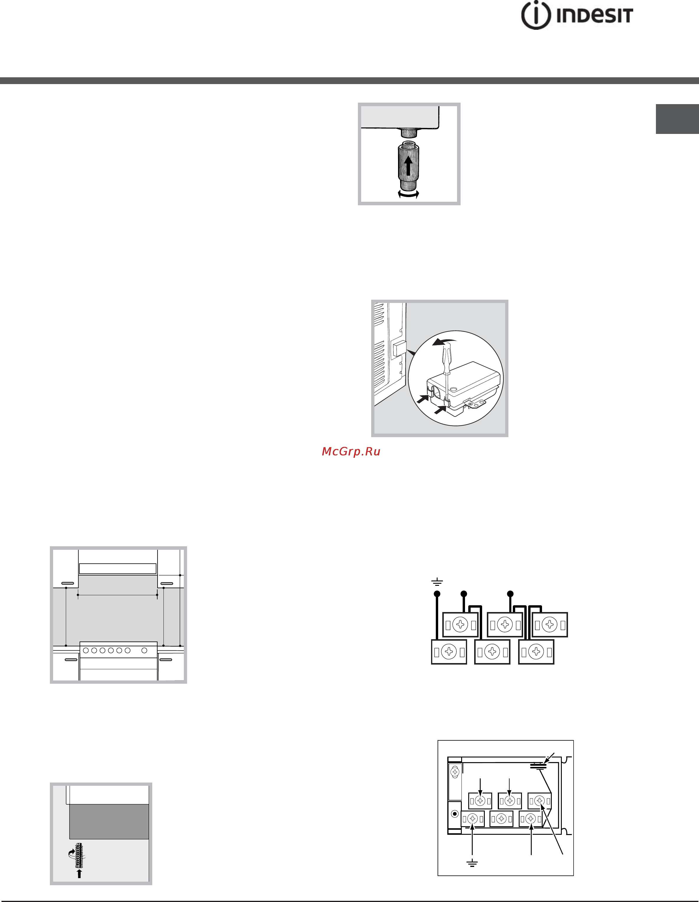 Indesit MVK6 V21(W) RF [13/24] Installation