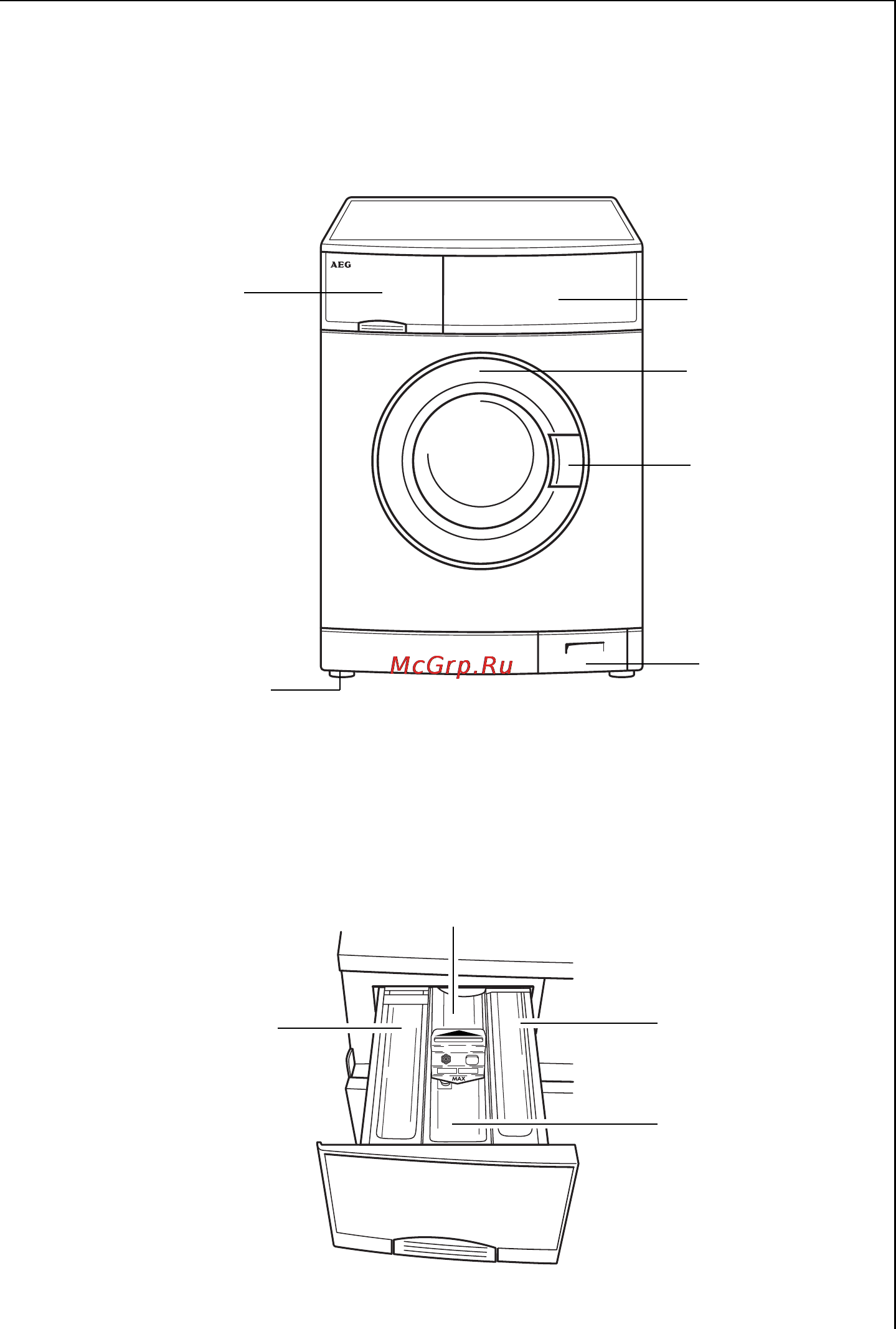 AEG LAV70539-W [11/60] Бункер дозатора моющих средств и средств для специальной обработки белья