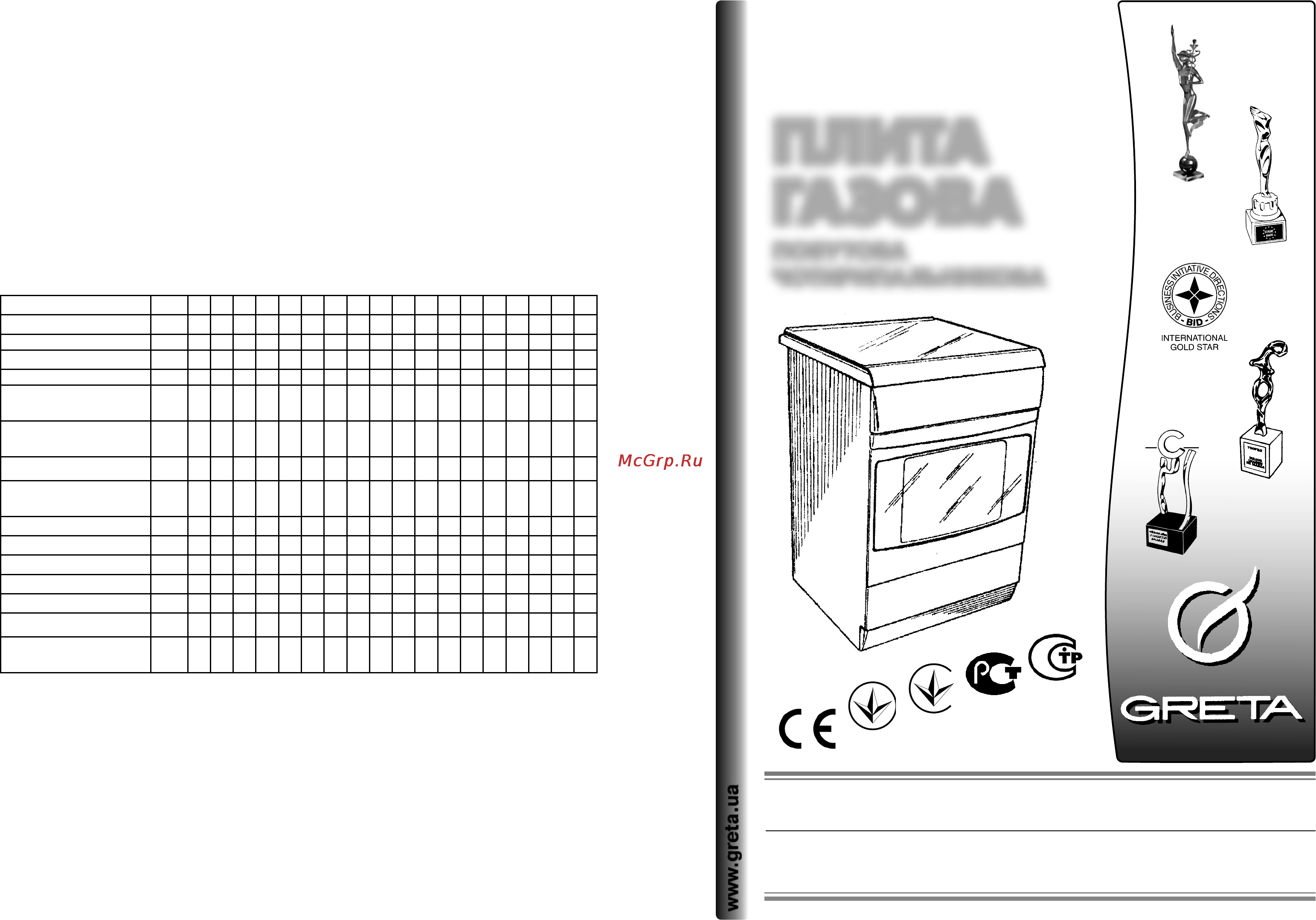 Greta GG 52 CG 33 (W)-00 Инструкция по эксплуатации онлайн
