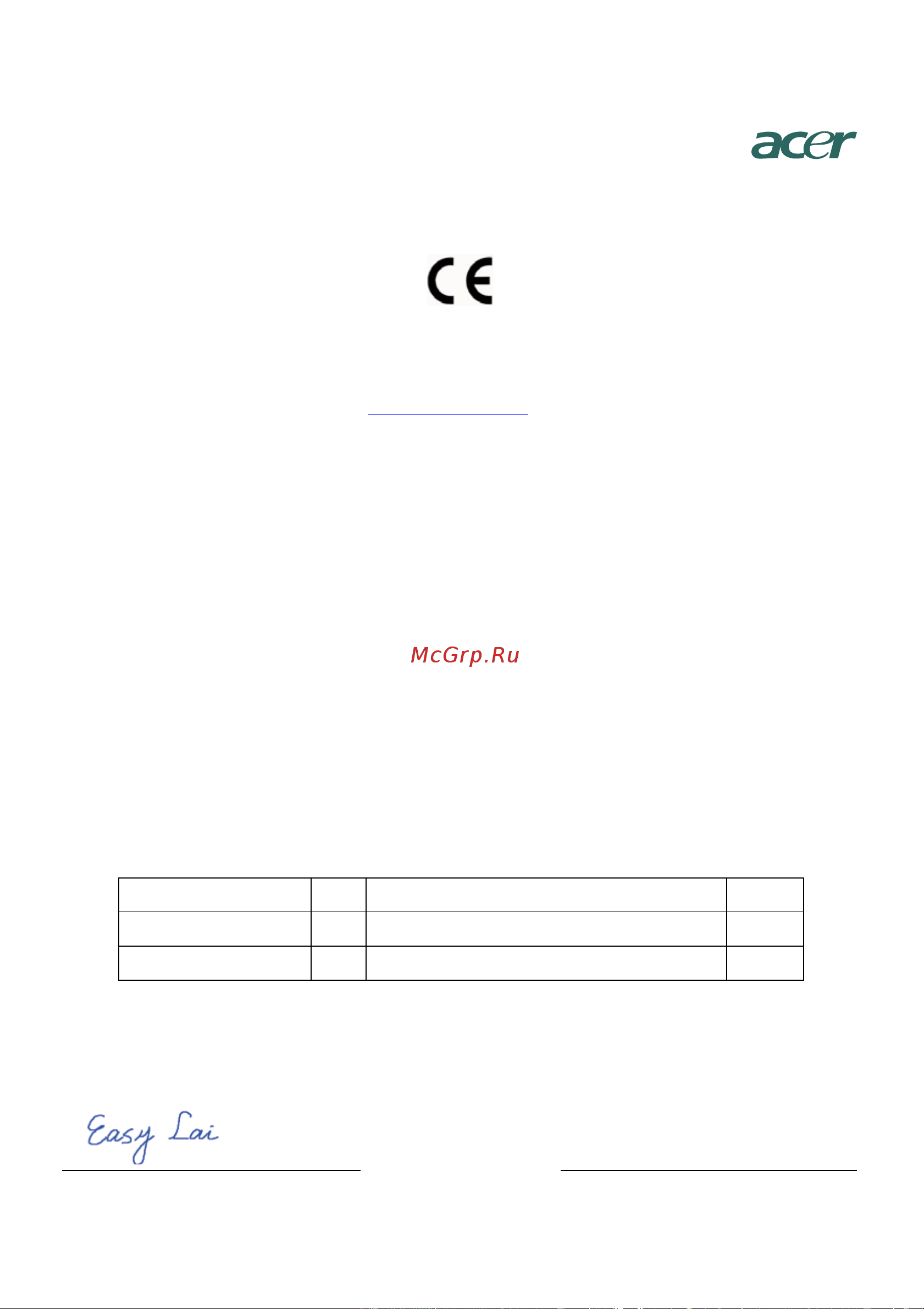 Acer S242HLCbid [27/28] Declaration of conformity