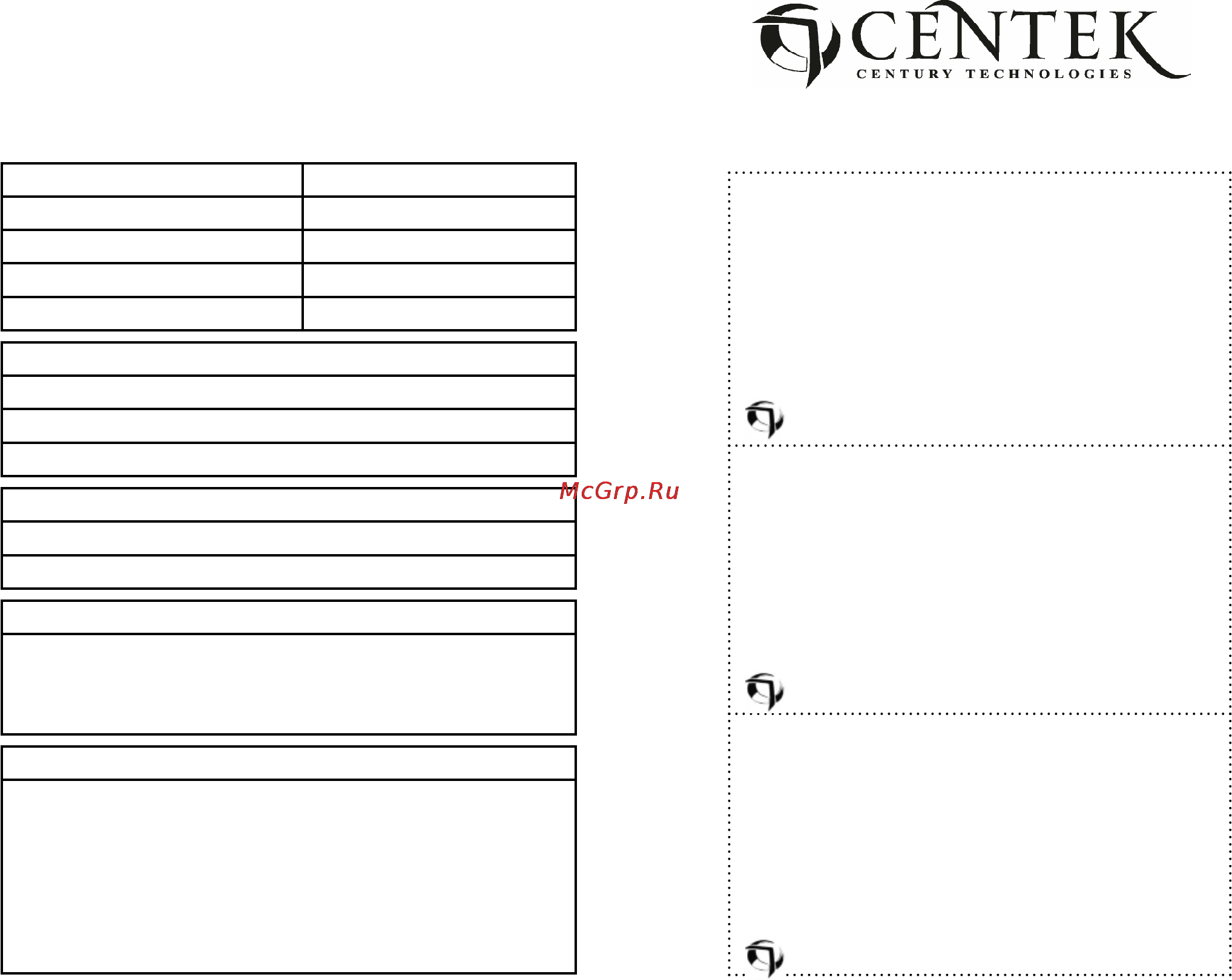 Centek CT-2209 BL/G [6/9] ___________________ _______________________________ м п