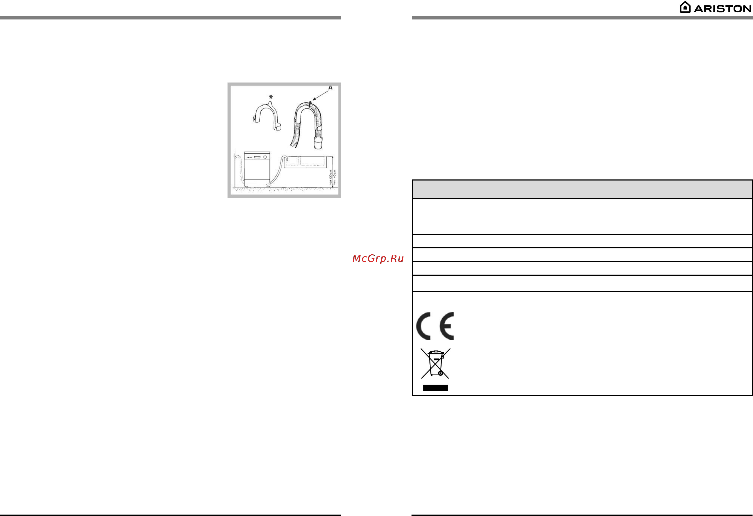 Ariston L 6063 [3/14] Технические характеристики
