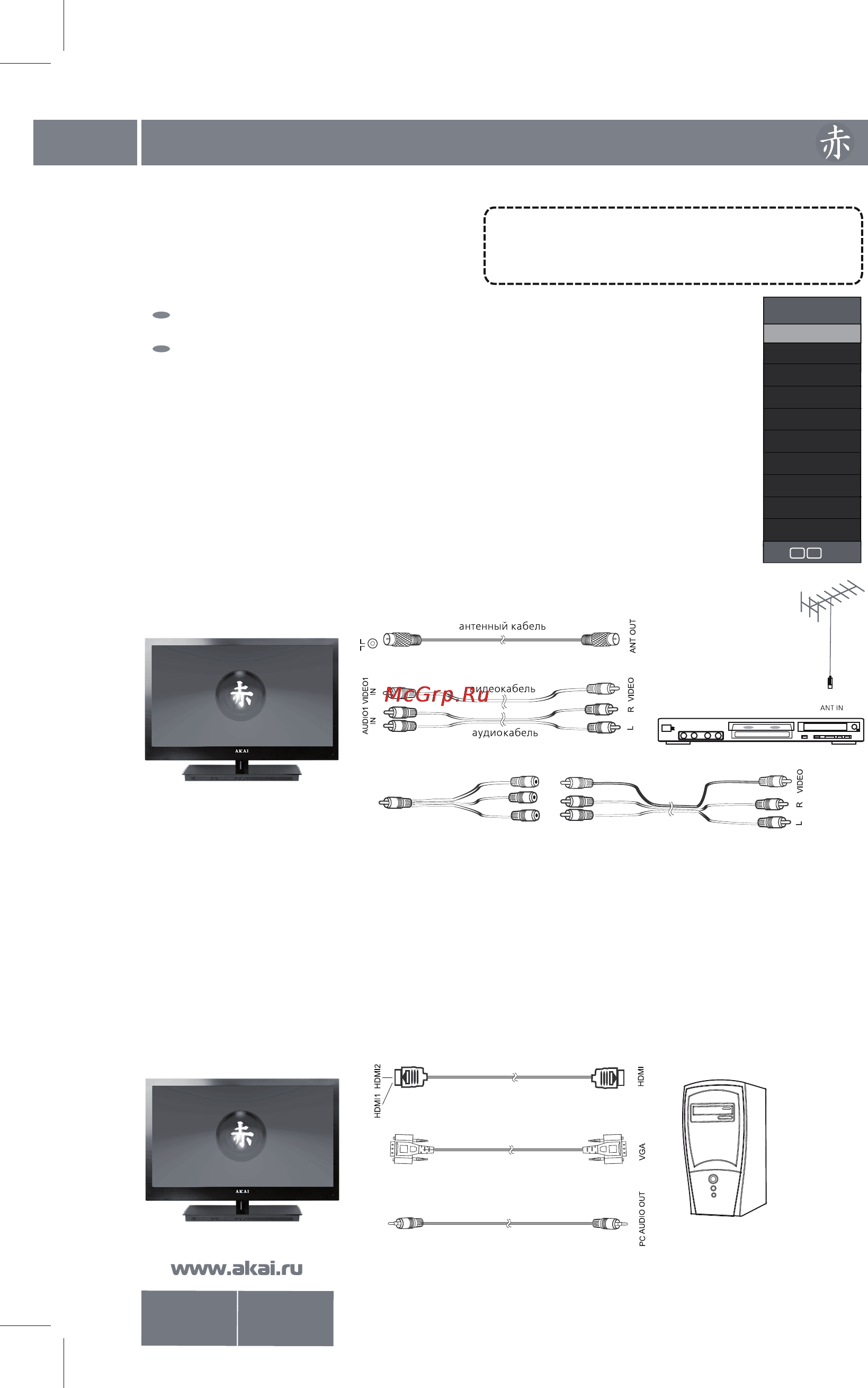 Akai LEA-32M12W [11/32] Подключение внешних устройств