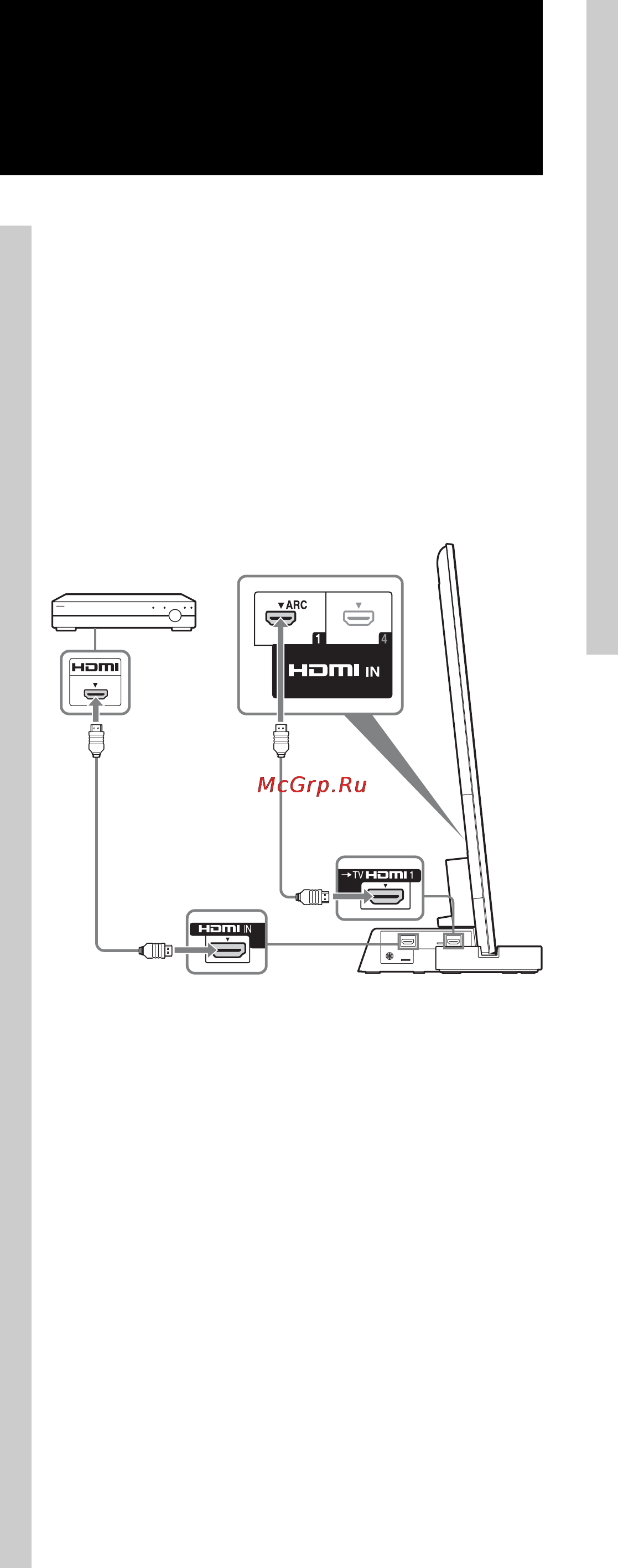 Sony SU-B551S [70/255] Collegare il televisore con una hdmi in 1 al supporto per televisore utilizzando un cavo hdmi