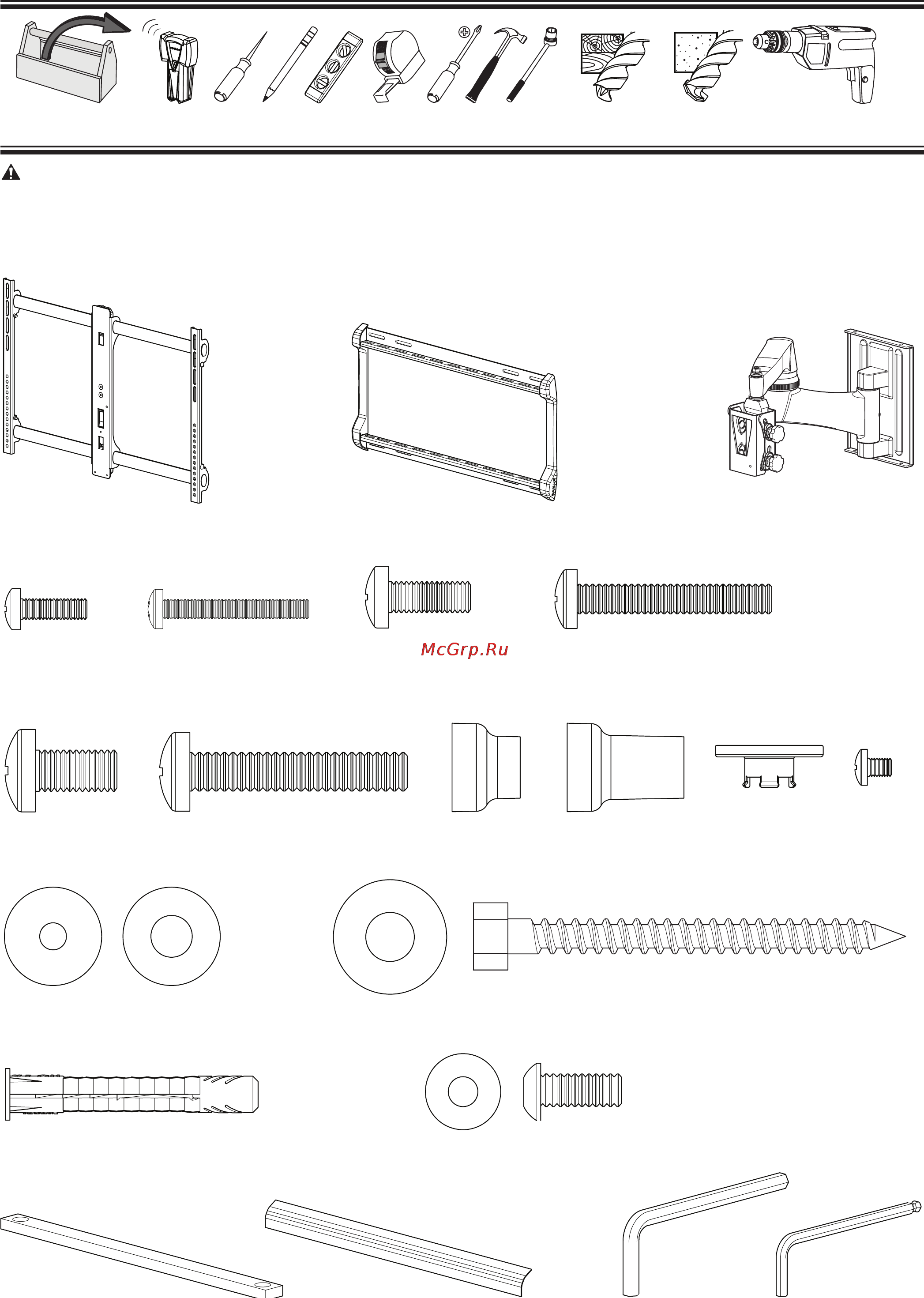 Sanus VLF220-B1 Black [4/38] Required tools