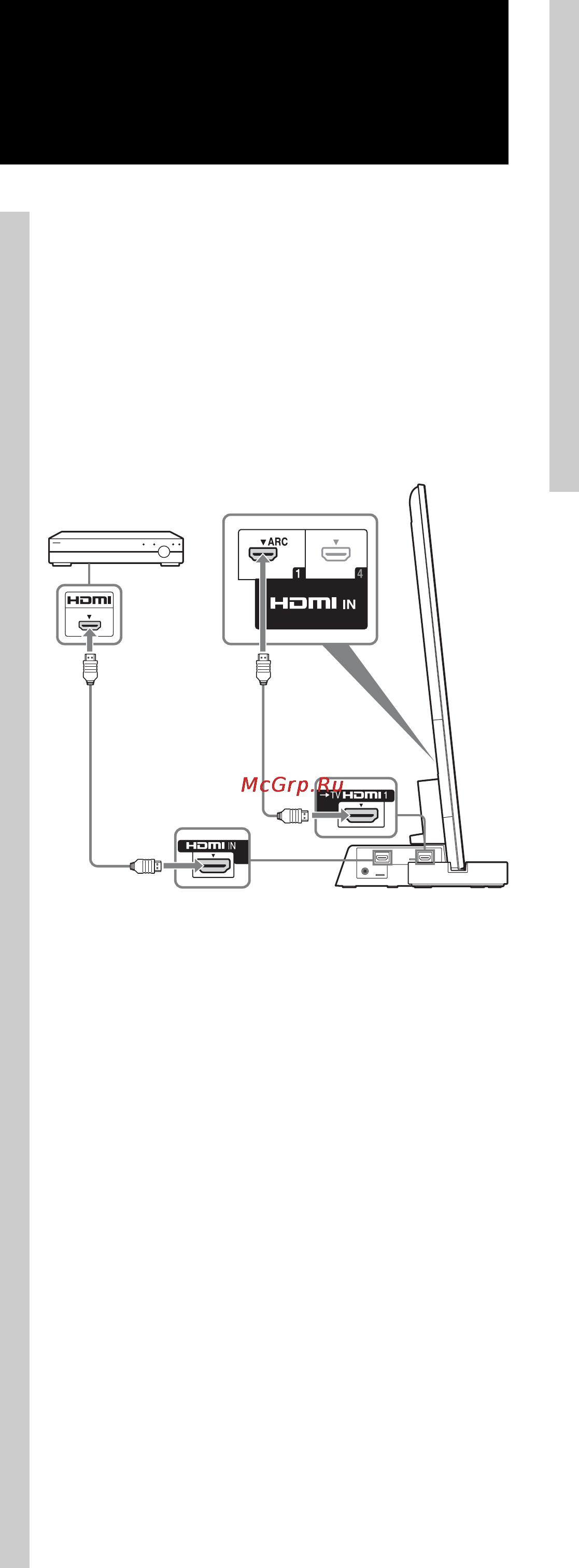 Sony SU-B461S [106/255] Ligue o televisor com uma tomada hdmi in 1 ao suporte de televisor utilizando um cabo hdmi