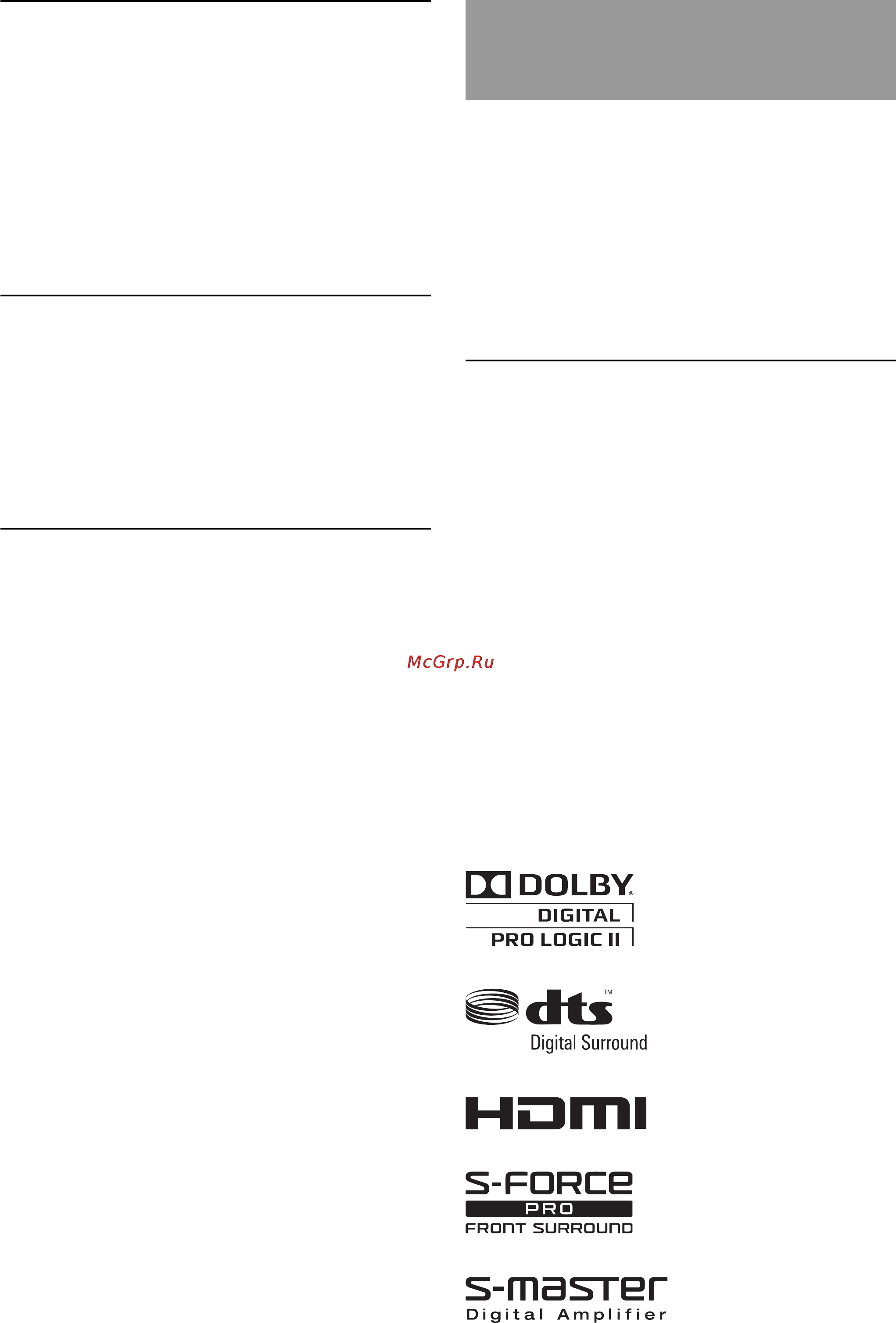 Sony SU-B461S [76/255] Att notera vid installation