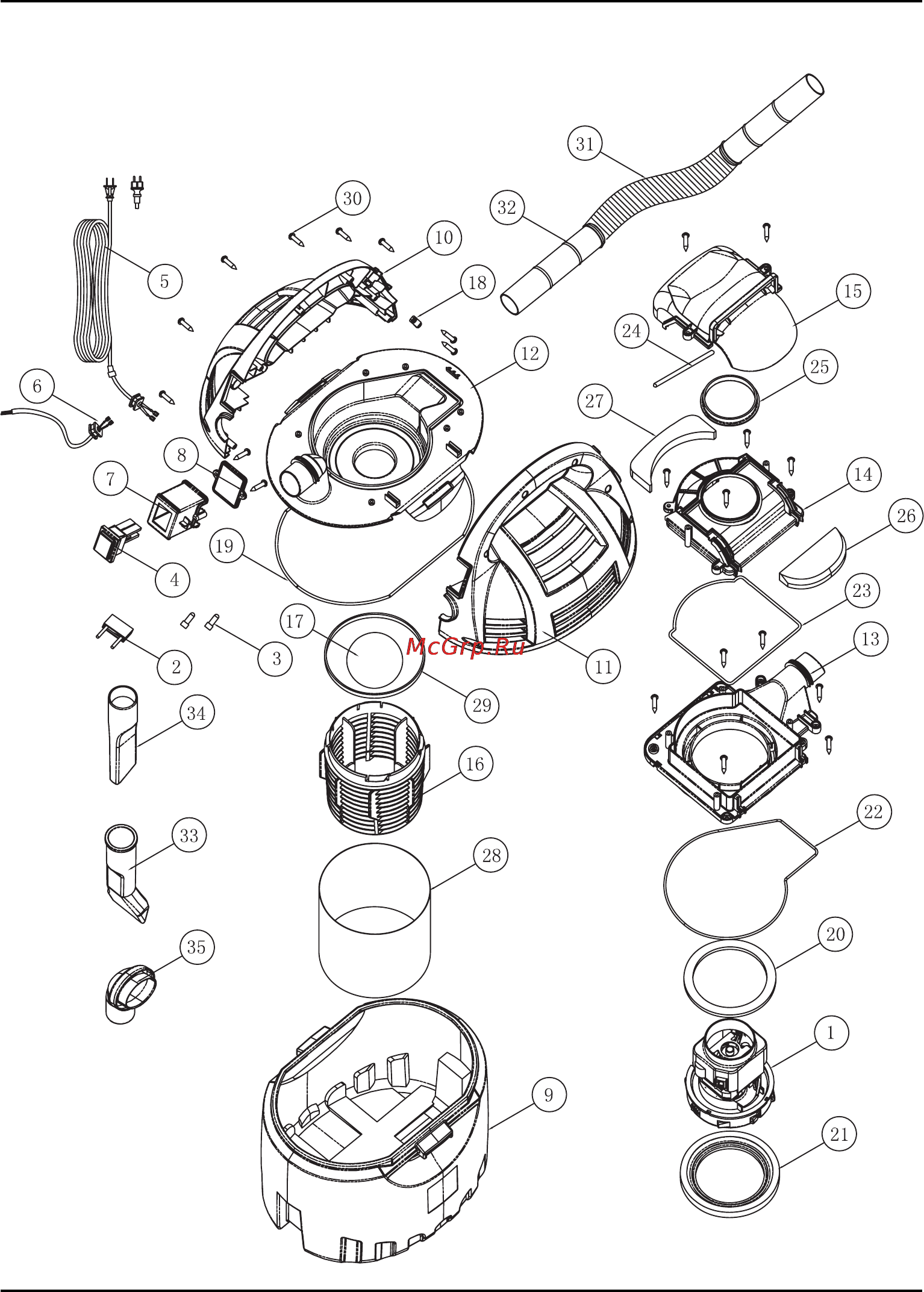 Defort DPW-1800-VAC [120/132] Exploded view