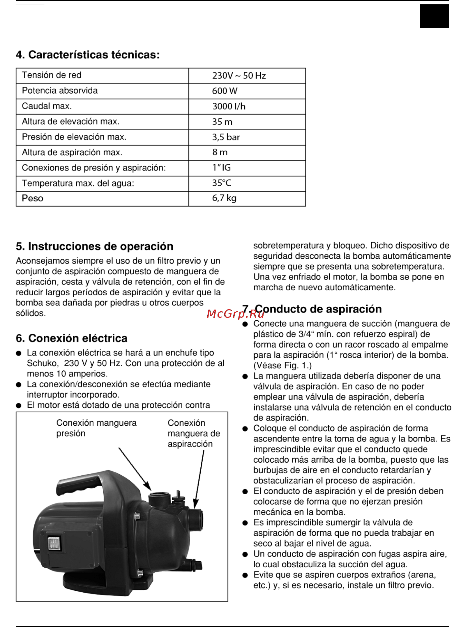 Defort DGP-600N [13/76] Características técnicas