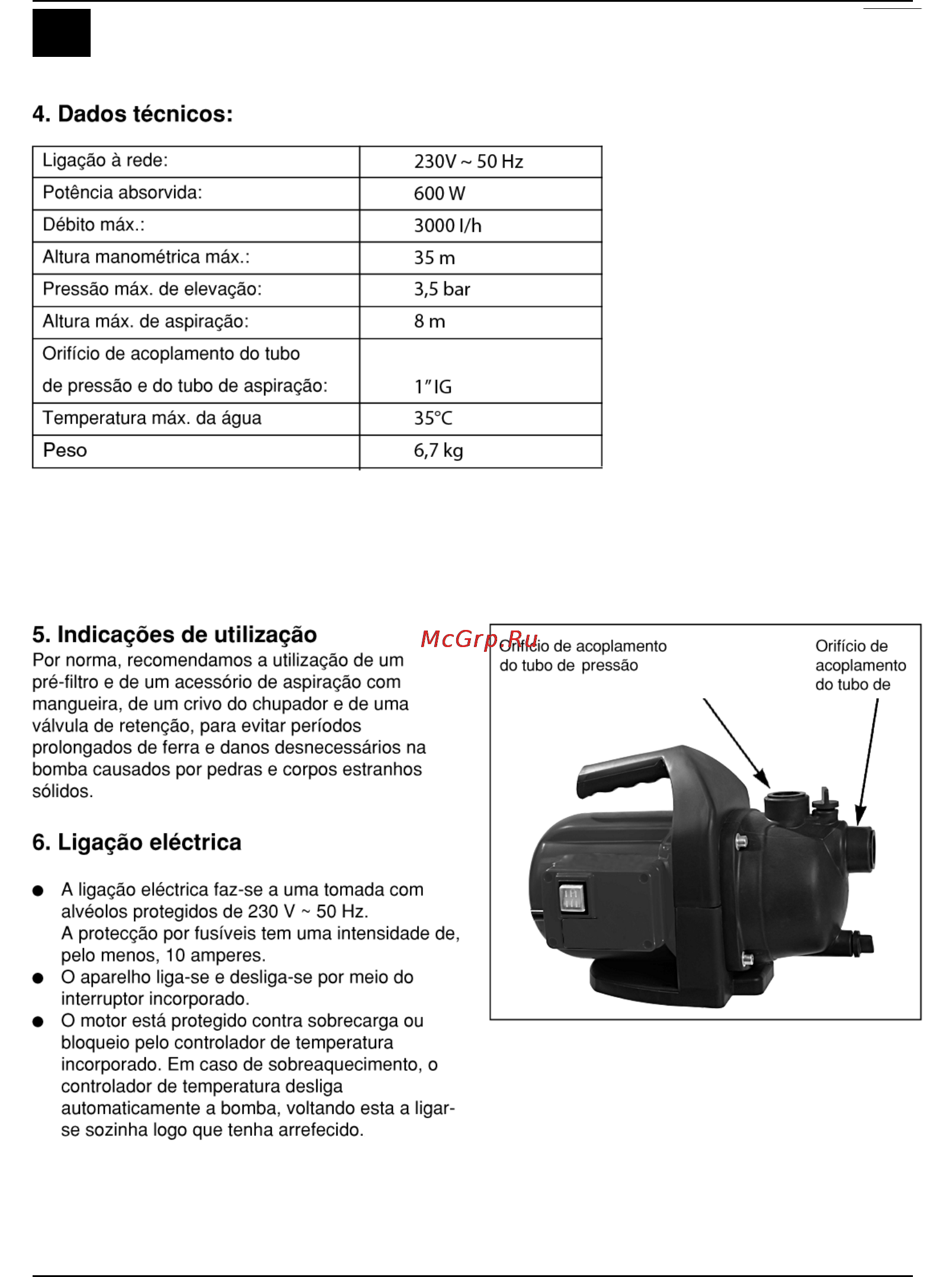 Defort DGP-600N [16/76] Dados técnicos