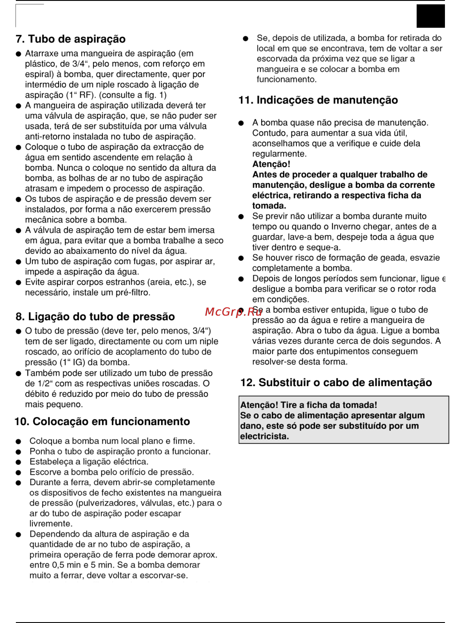 Defort DGP-600N [17/76] Colocação em funcionamento