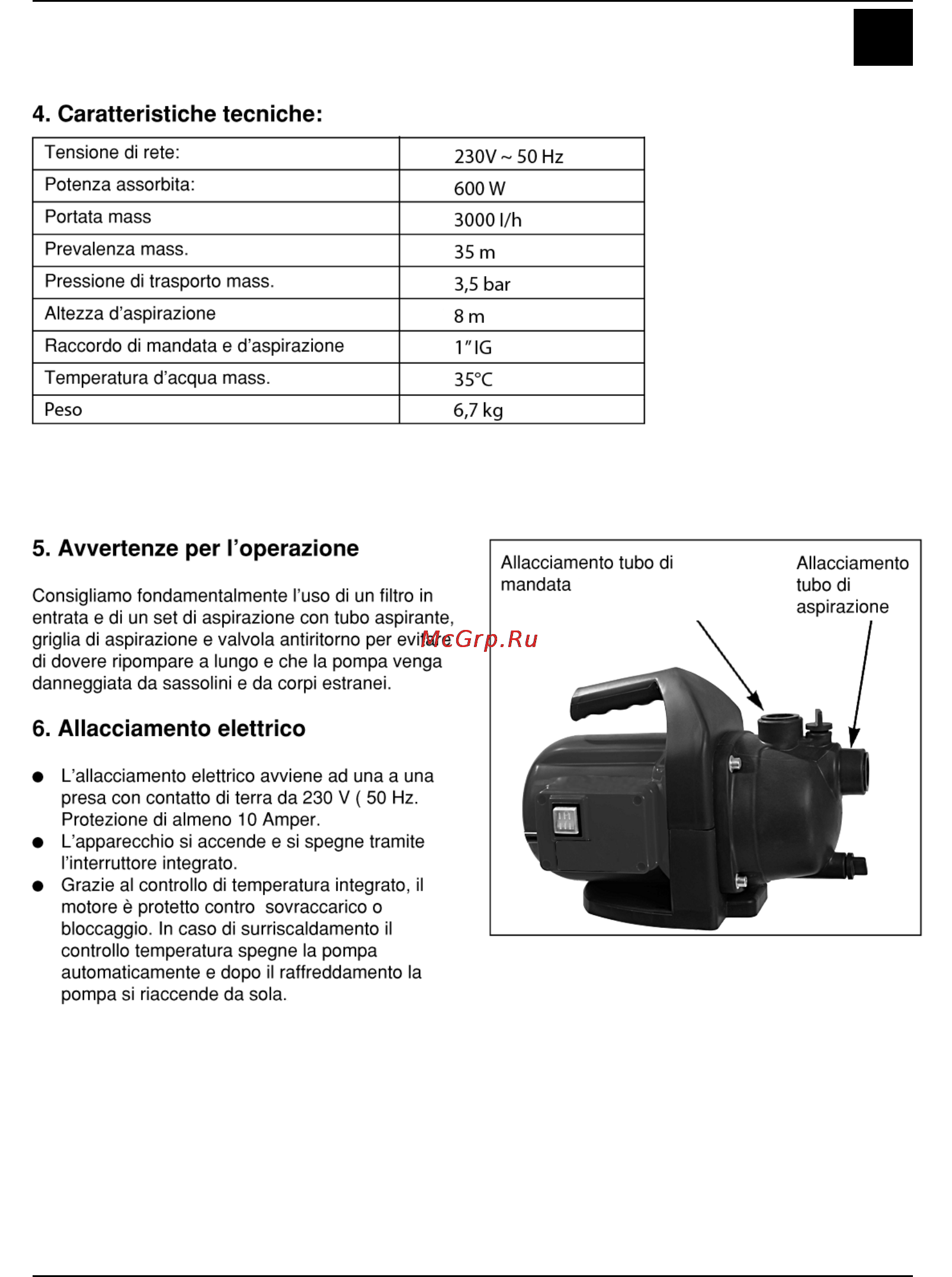 Defort DGP-600N [19/76] Caratteristiche tecniche