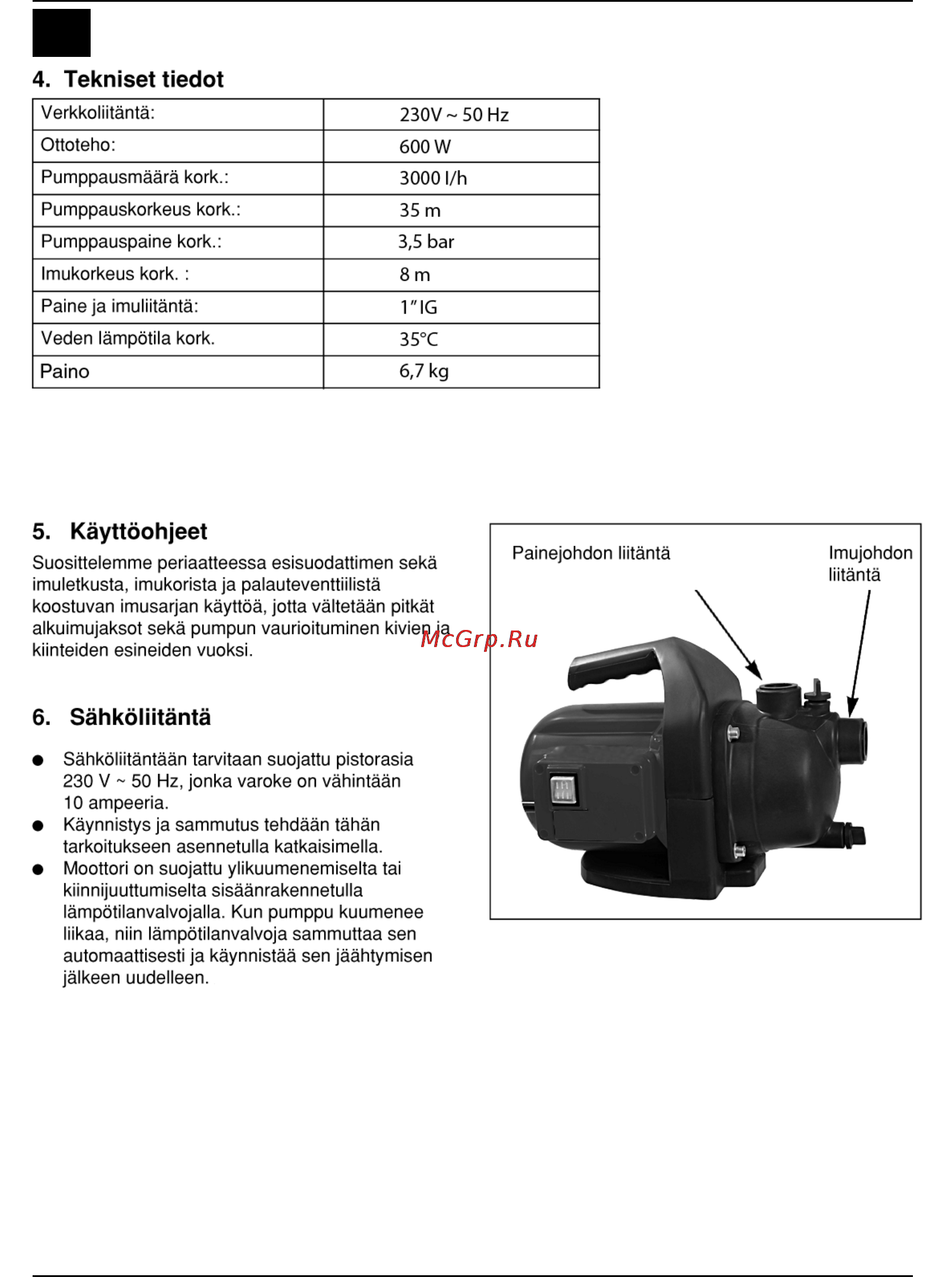 Defort DGP-600N [28/76] Tekniset tiedot