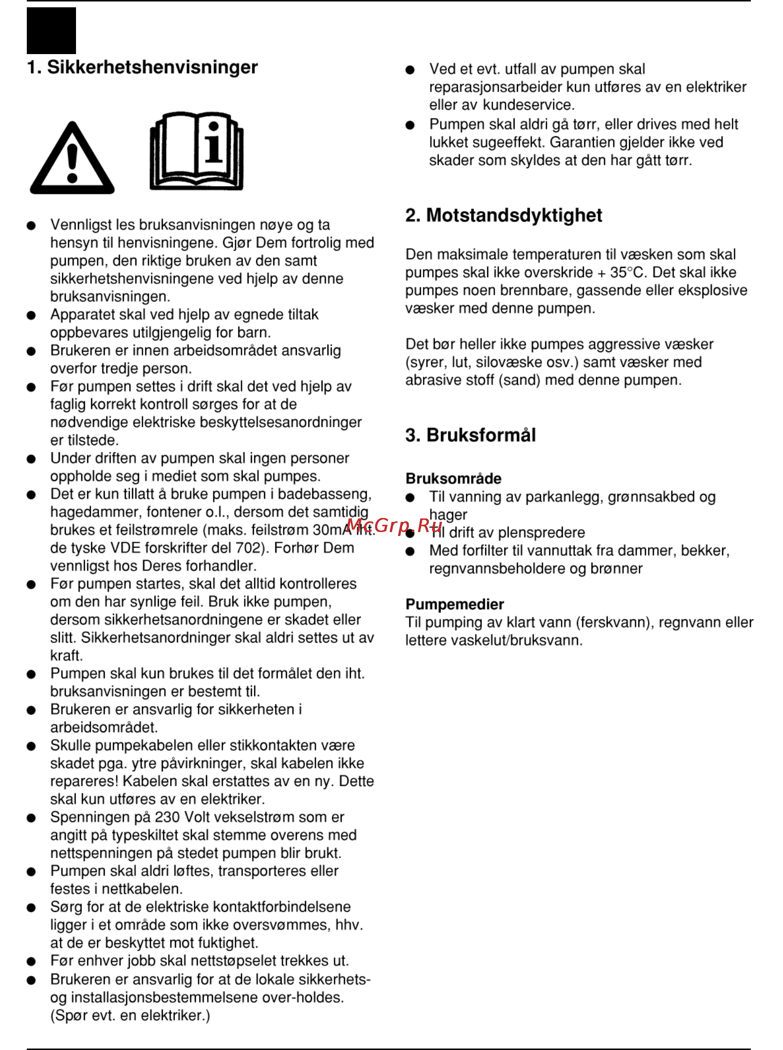 Defort DGP-600N [30/76] Sikkerhetshenvisninger