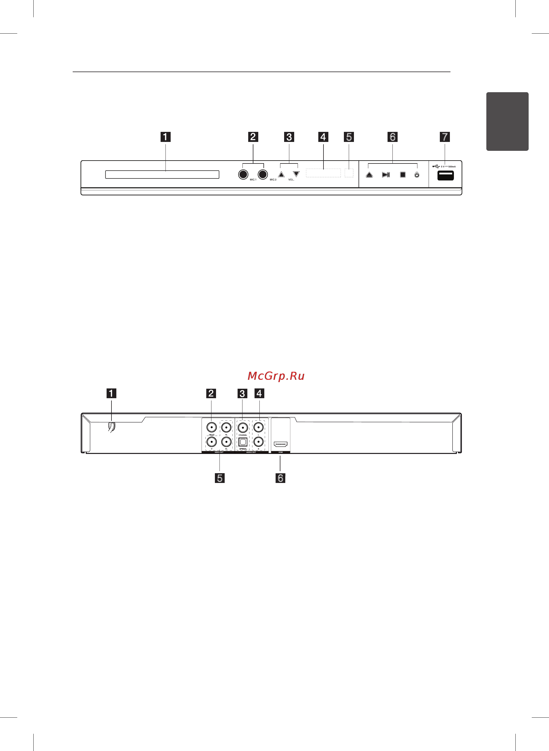 LG DP827H+диск [9/24] Задняя панель