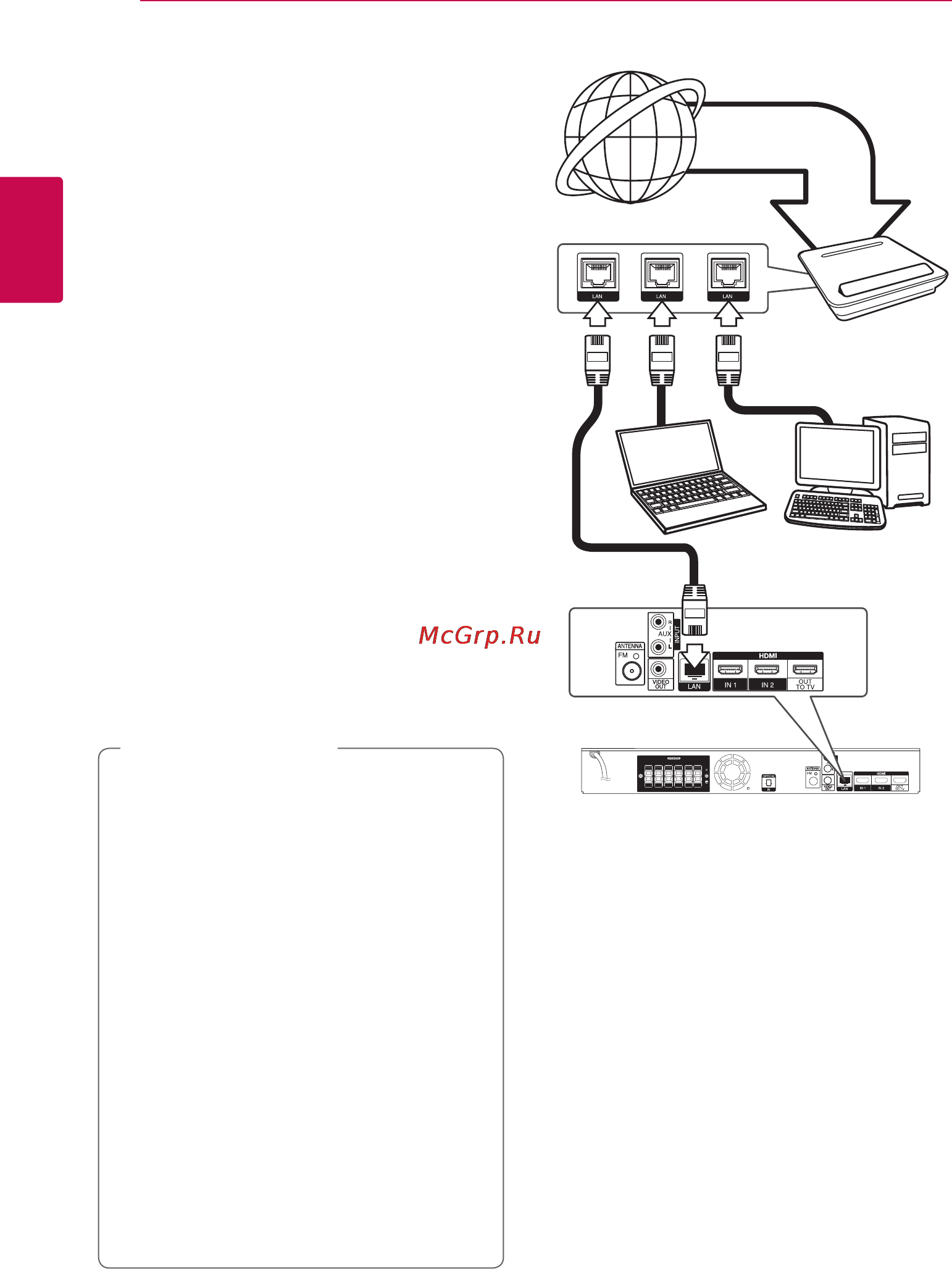 LG BH7520T [24/72] Подключение к домашней сети