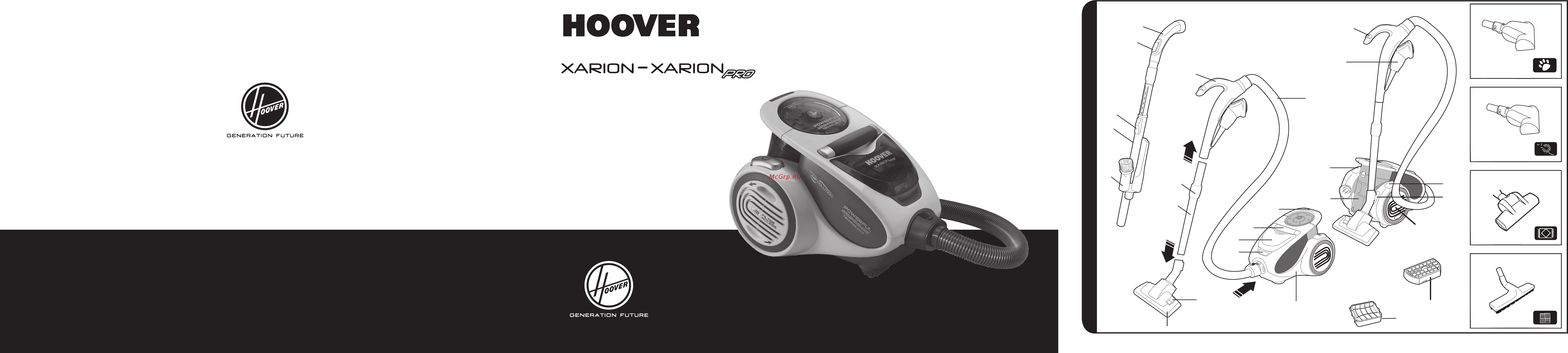 Hoover XARION PRO TXP 1510 019 Инструкция по эксплуатации онлайн