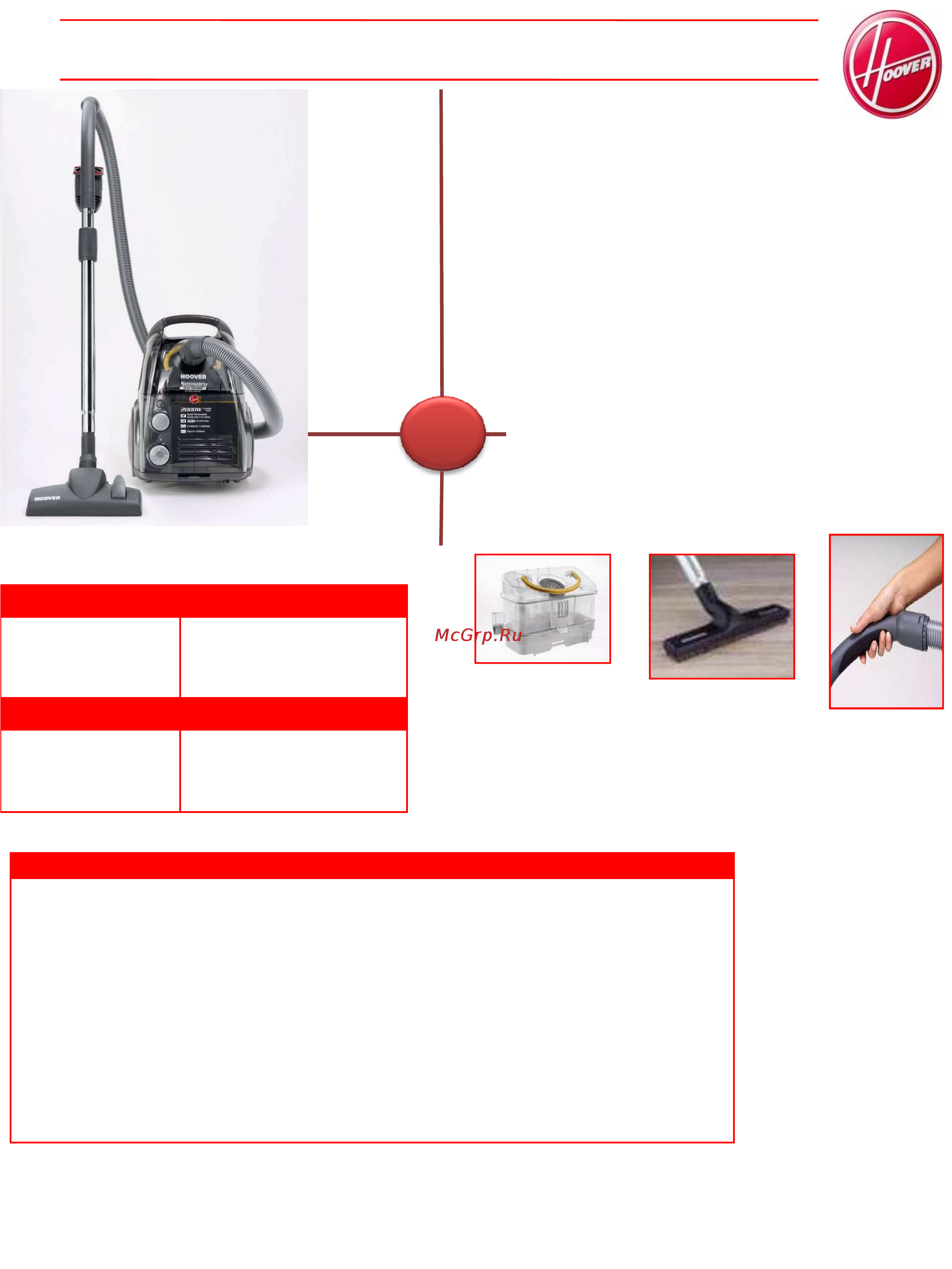 Hoover SENSORY TC 5208 001 Инструкция по эксплуатации онлайн