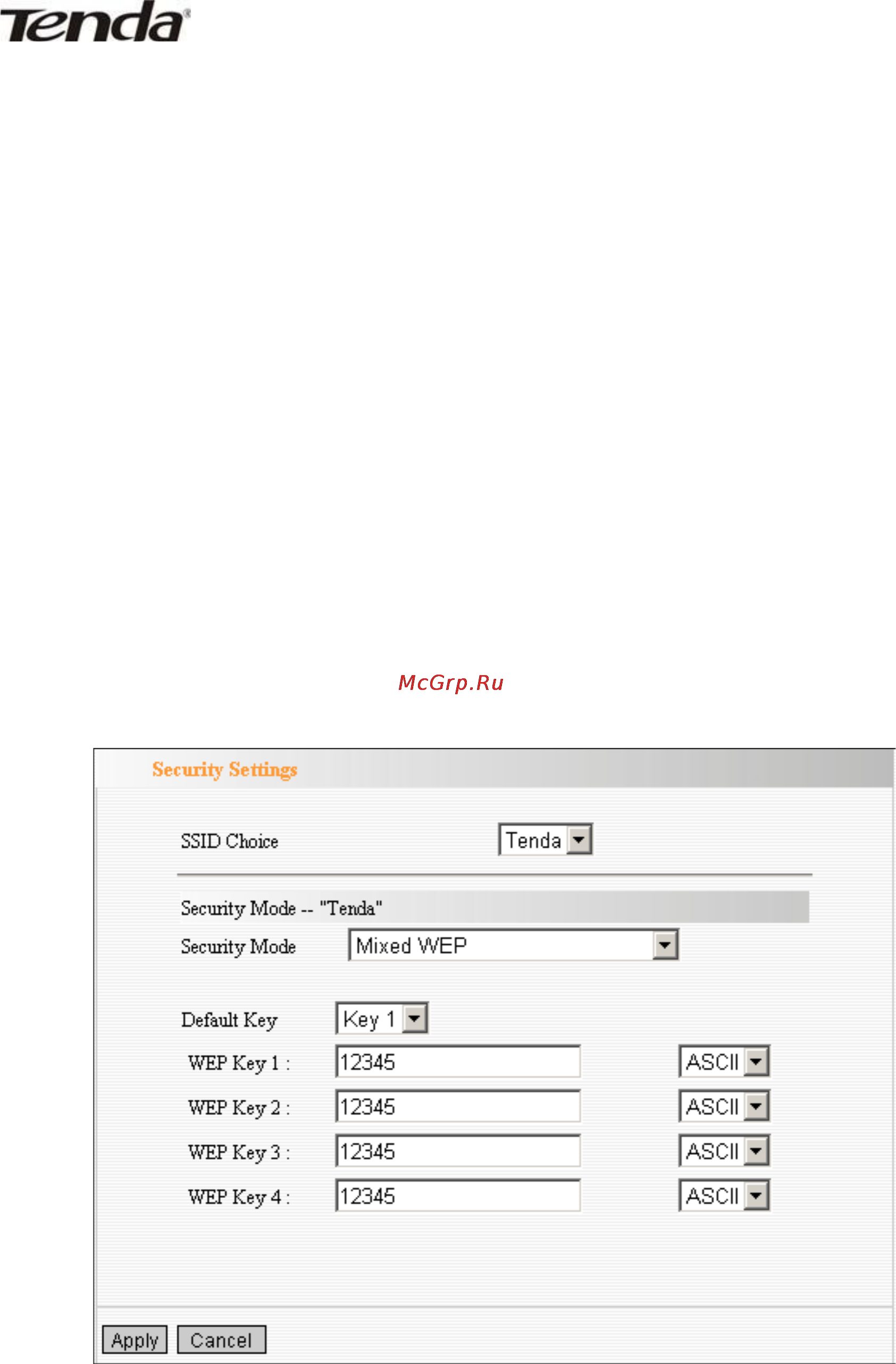 Tenda W306R [33/79] Wireless security settings настройки безопасности беспроводной