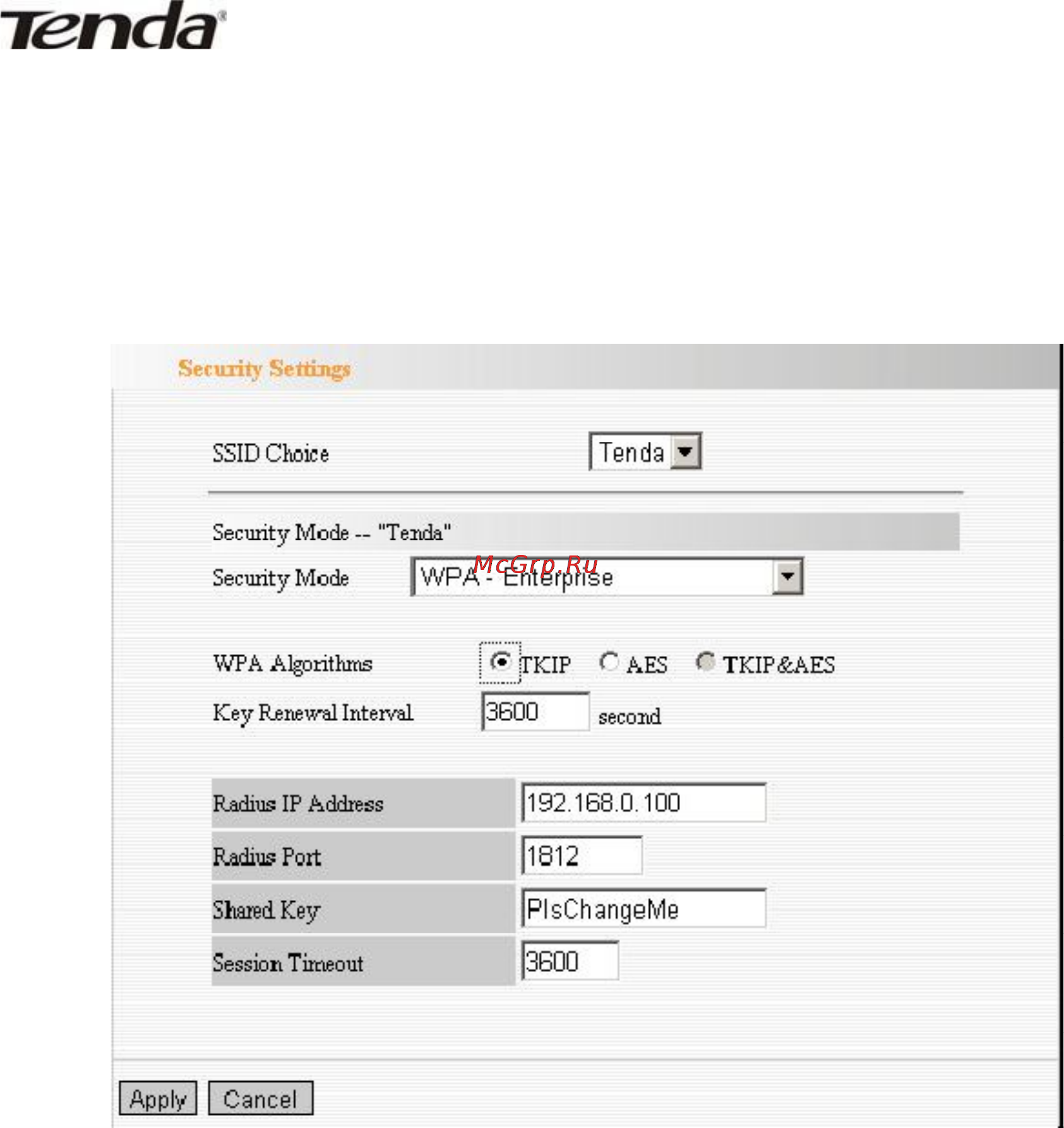 Tenda W306R [37/79] Wpa enterprise