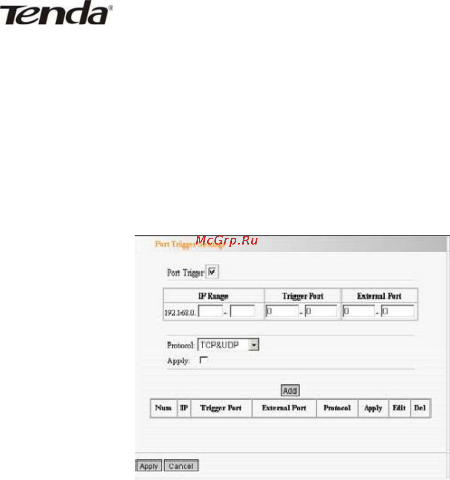Tenda W306R [53/79] Port trigger setting настройки переключения перенаправления