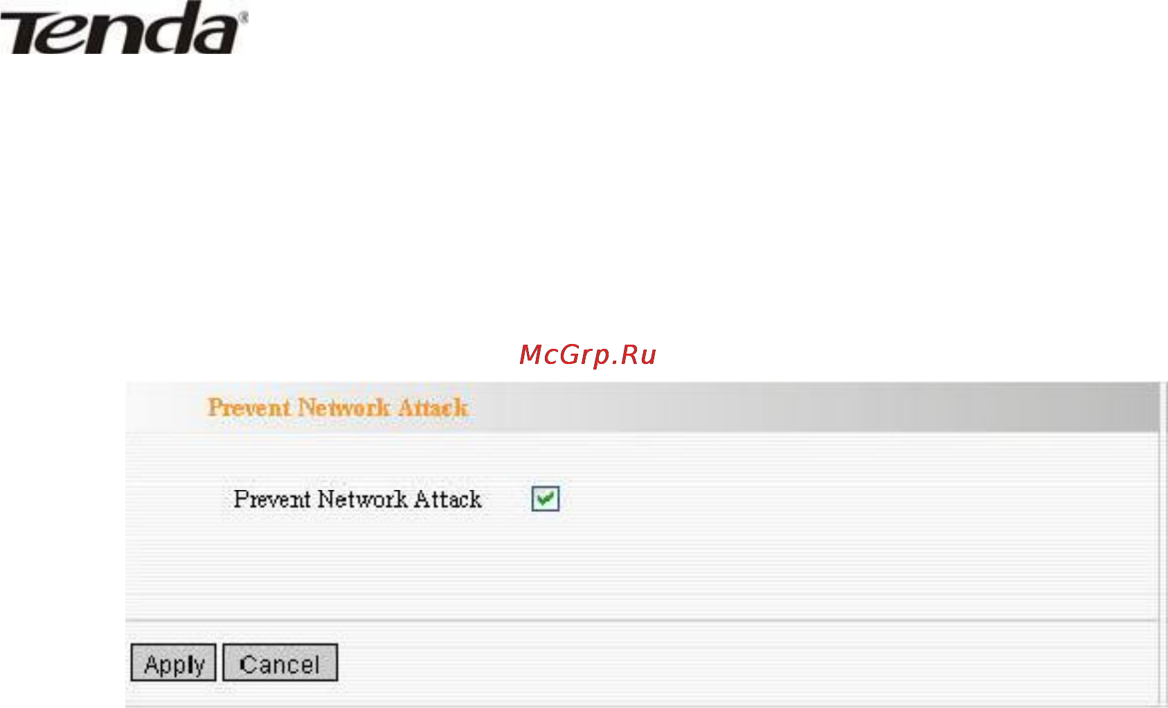 Tenda W306R [64/79] Prevent network attack предотвращение сетевых атак