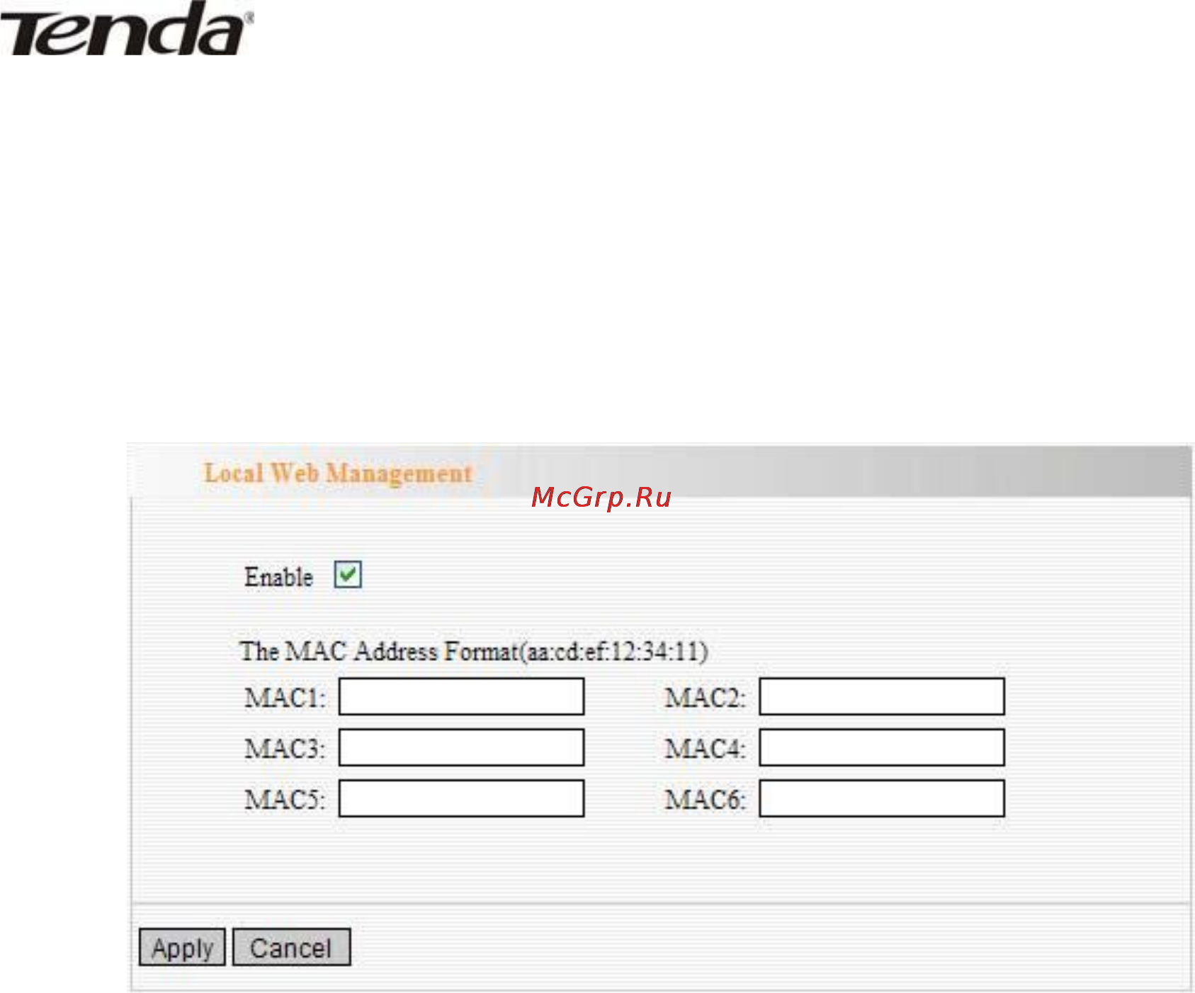 Tenda W306R [66/79] Local web management локальное управление через веб интерфейс