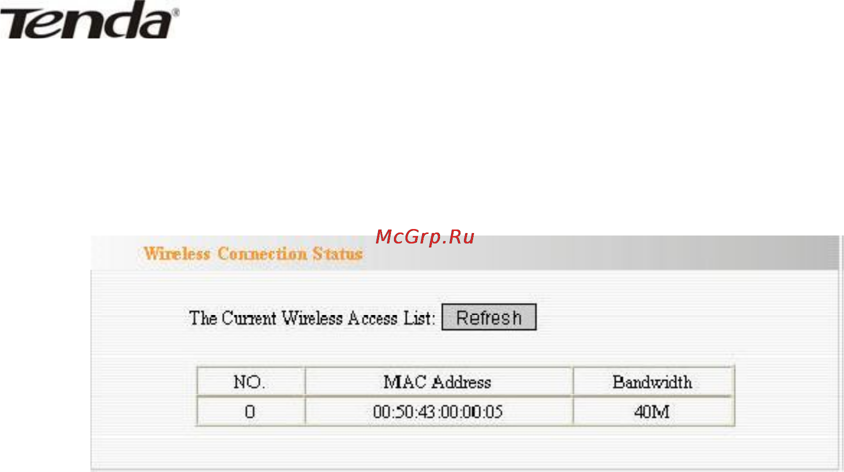 Tenda W311R+ [34/61] Wireless connection status статус подключения