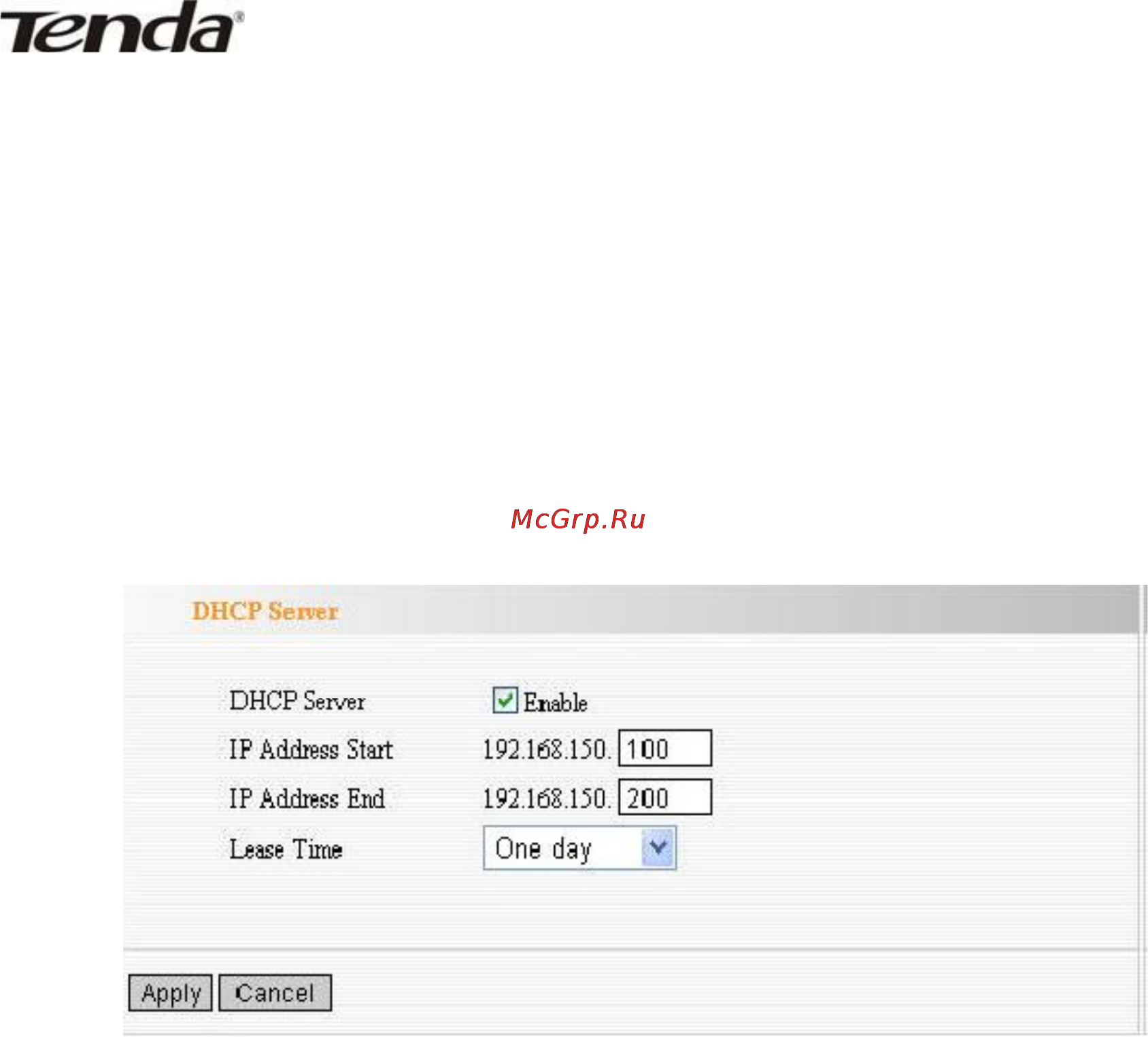 Tenda W311R+ [35/61] Глава 7 сервер dhcp