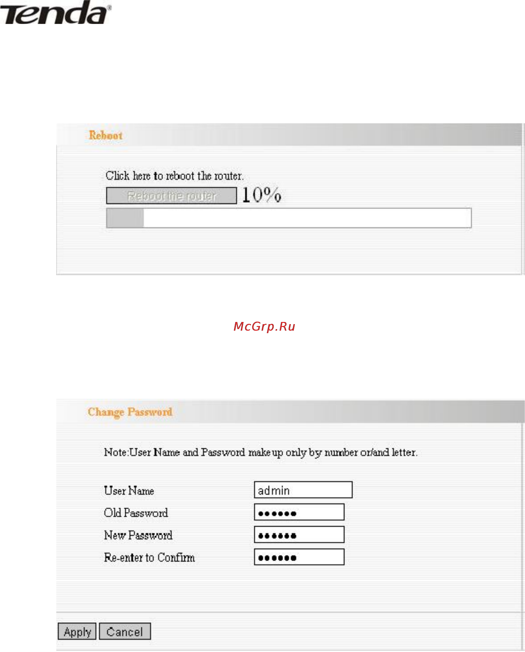 Tenda W311R [56/61] Reboot the router перезагрузка маршрутизатора