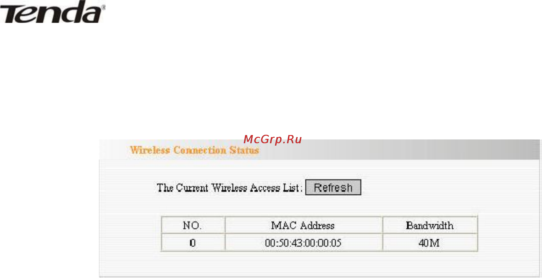 Tenda W300A [40/56] Connection status статус подключения