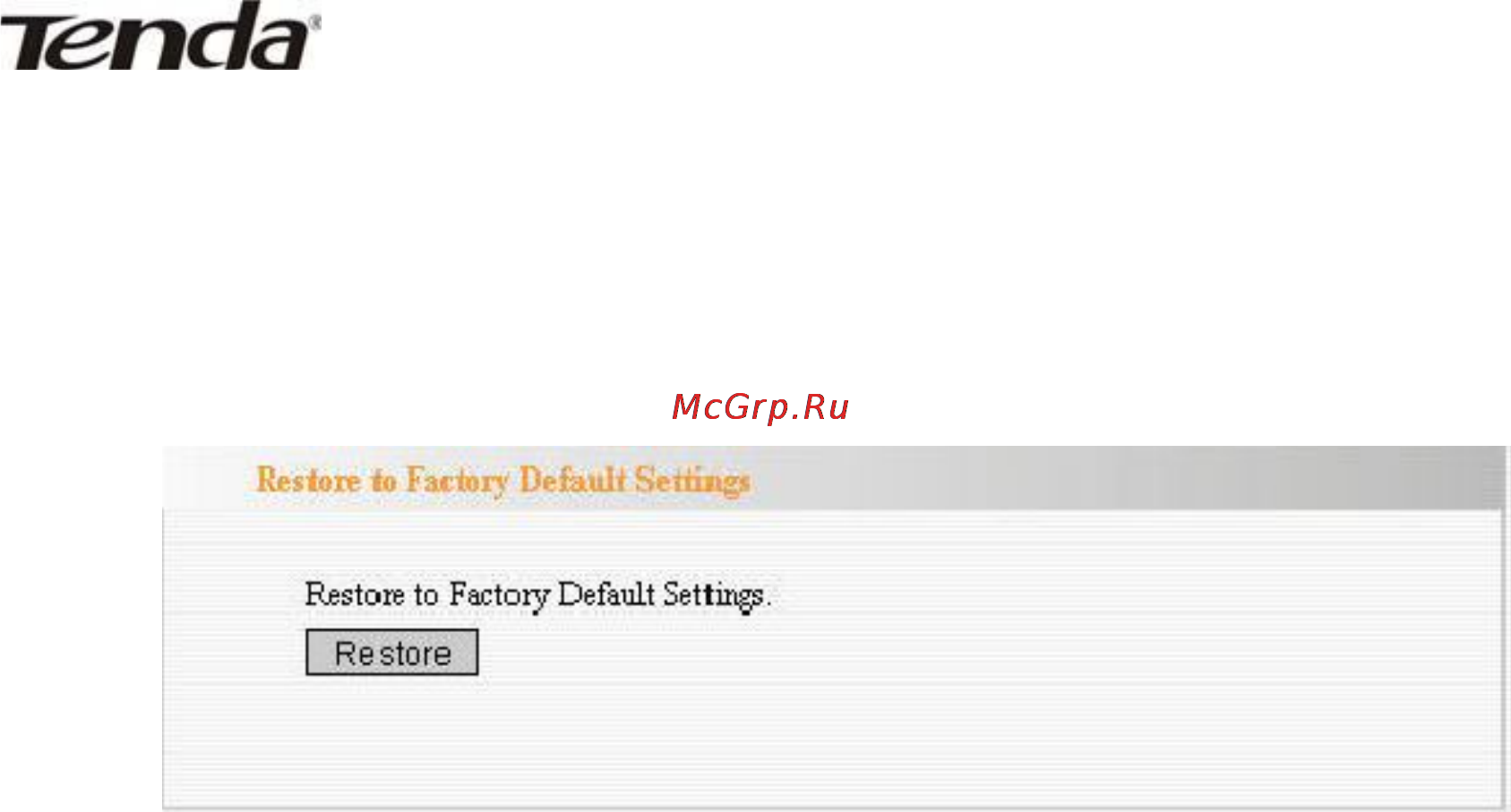 Tenda W300A [45/56] Restore to factory default setting восстановление настроек по