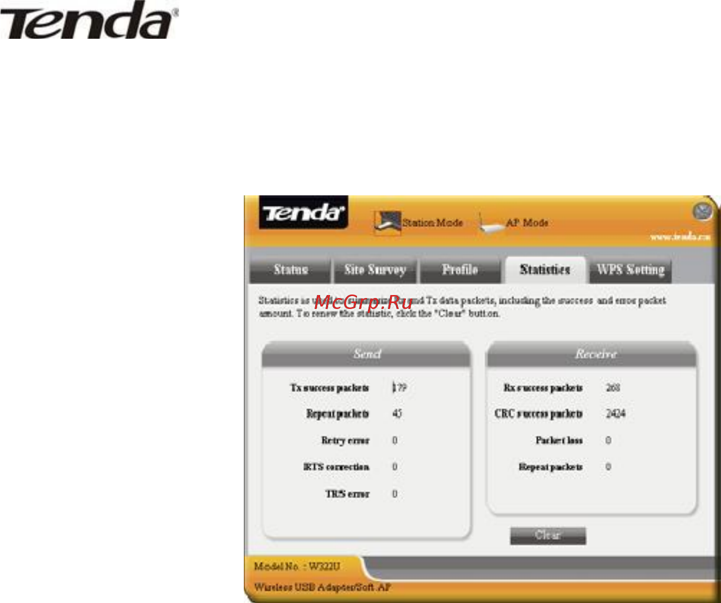 Tenda W322U [19/31] Statistics статистика