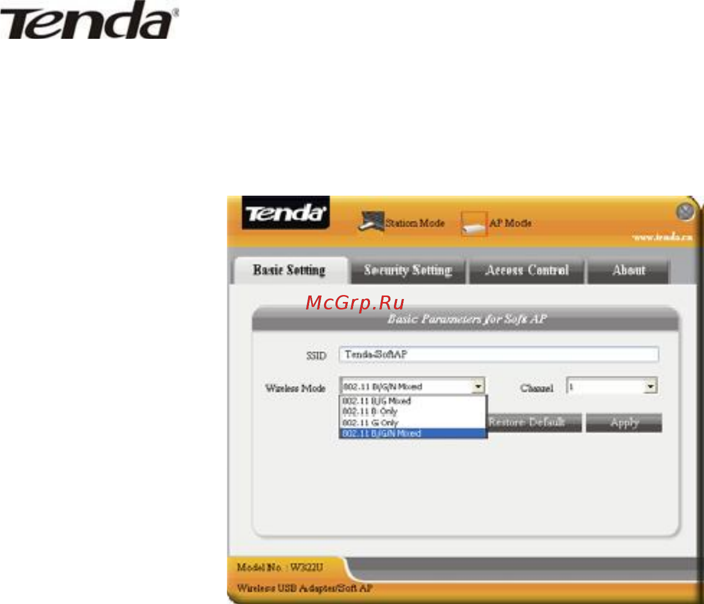 Tenda W322U [22/31] Basic setting базовые настройки
