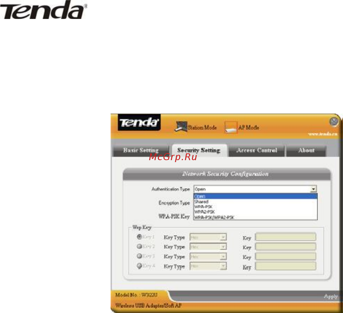 Tenda W322U [23/31] Security setting установки безопасности