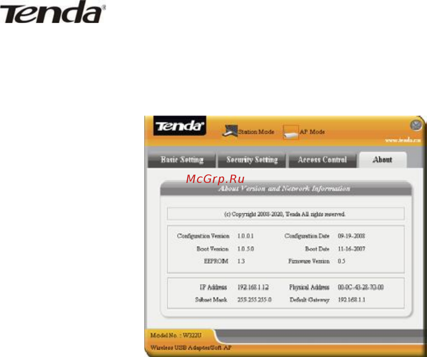 Tenda W322U [25/31] About об устройстве