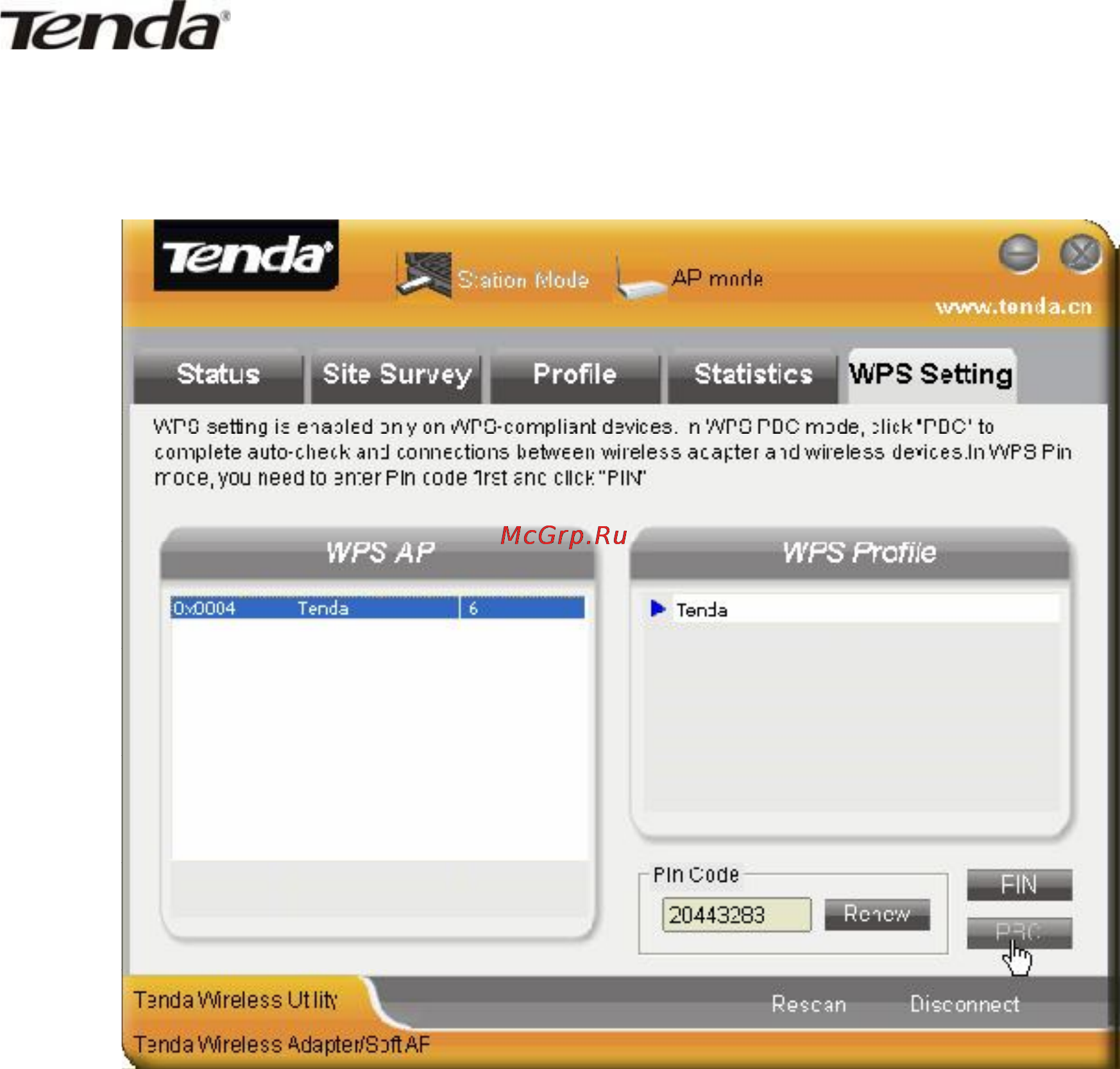 Tenda W311M [21/40] Wps setting установки wps