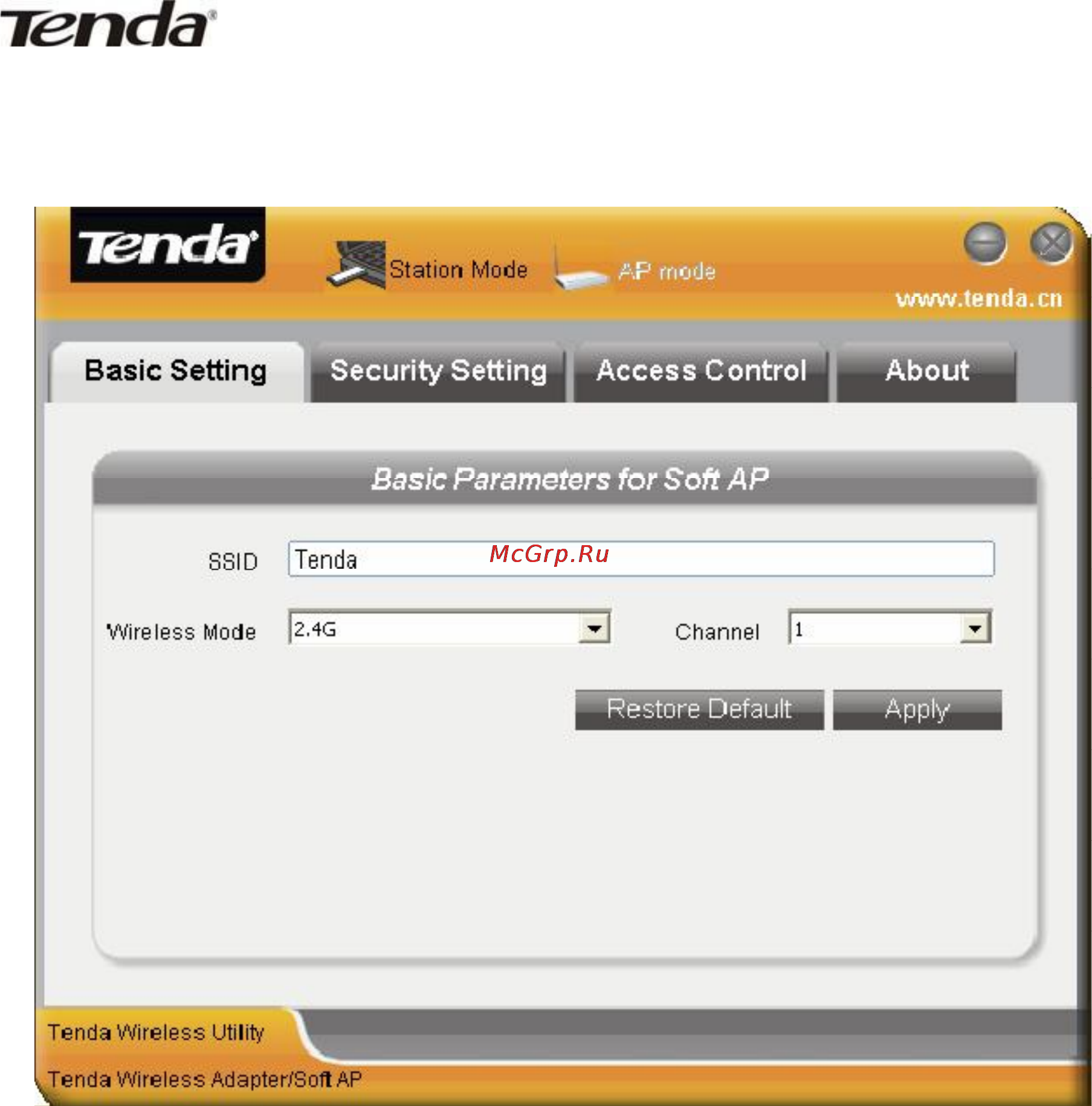Tenda W311M [23/40] Basic setting базовые настройки