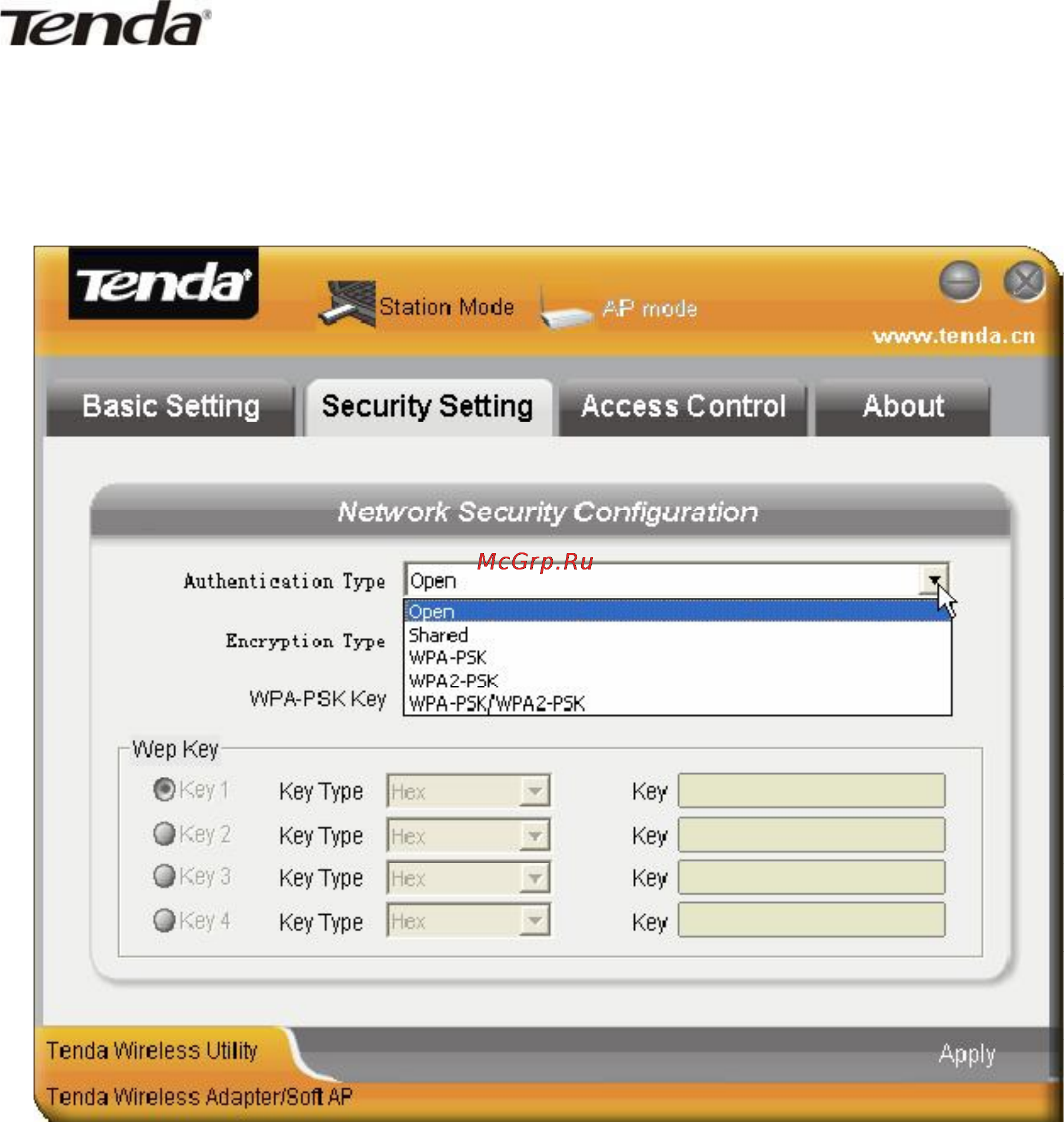 Tenda W311M [24/40] Security setting установки безопасности