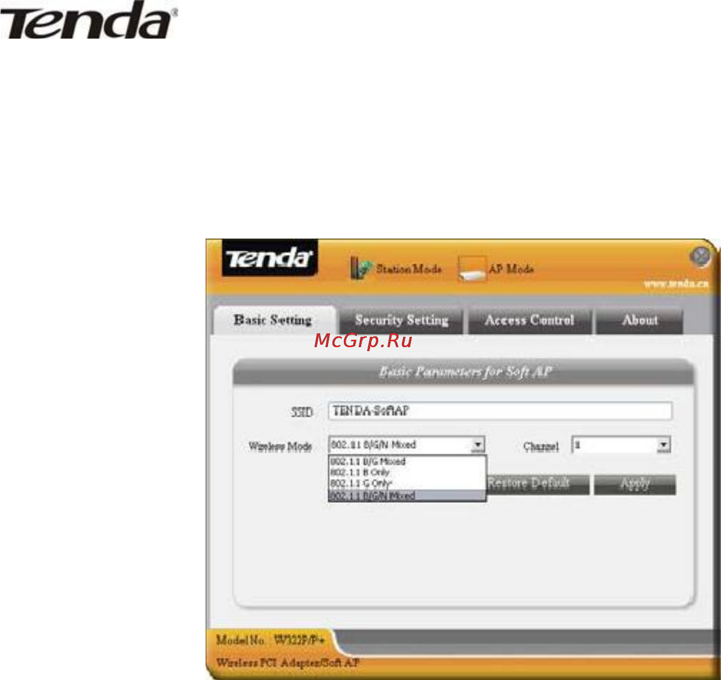 Tenda W322P+ [21/30] Basic setting базовые настройки