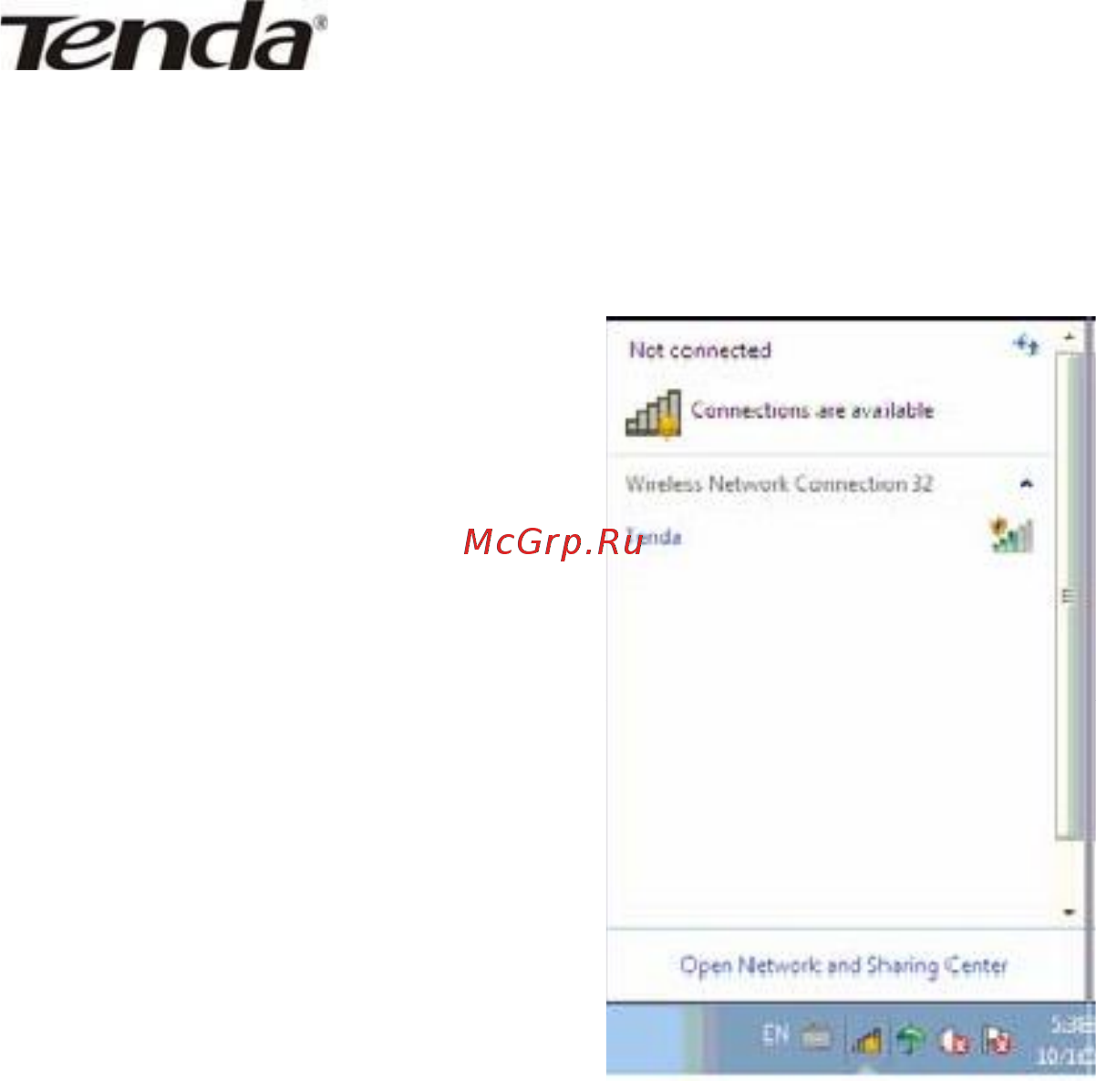 Tenda W311P+ [33/40] Соединения с беспроводной сетью в windows 7