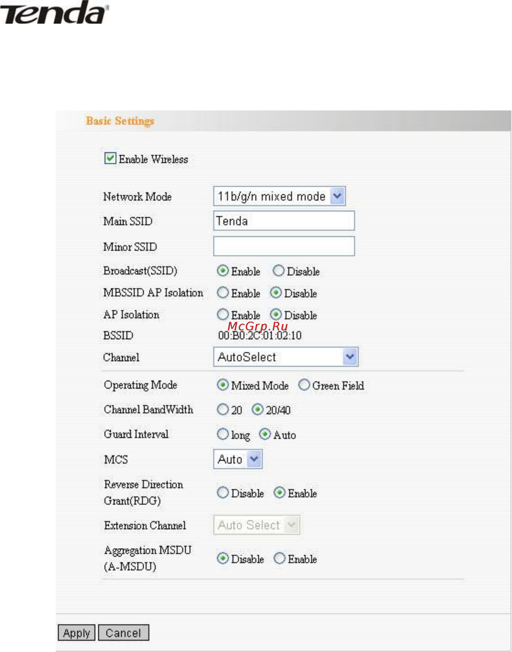 Tenda 3G611R+ [37/83] Basic settings базовые настройки