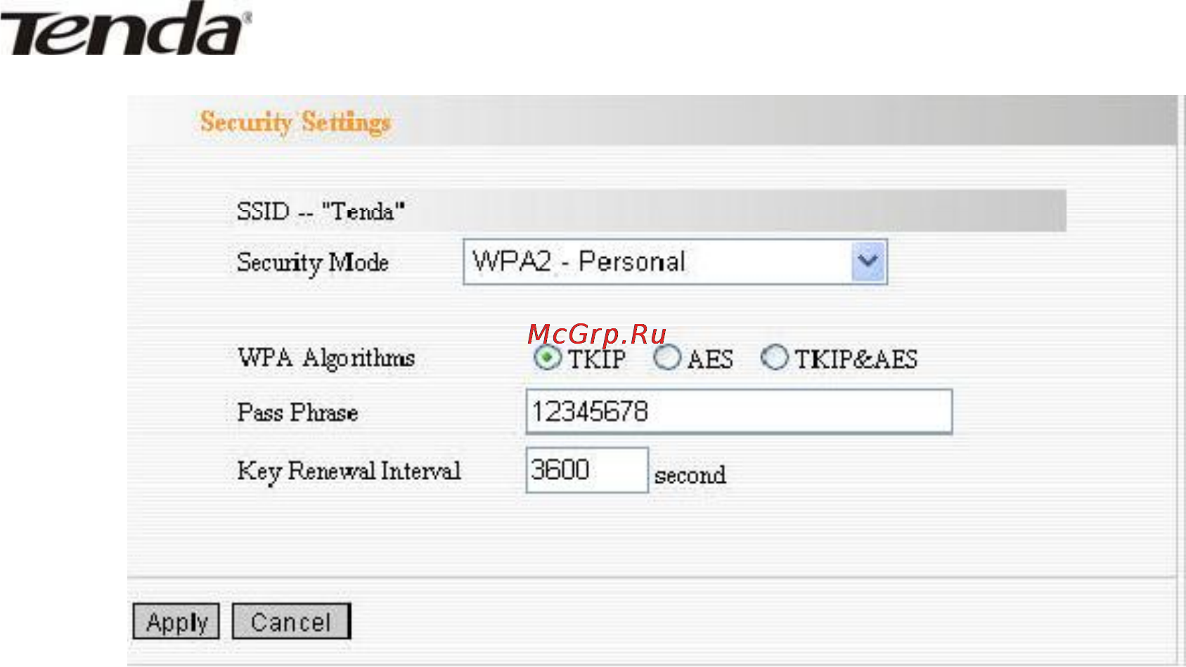 Tenda 3G611R+ [40/83] Mixed wep