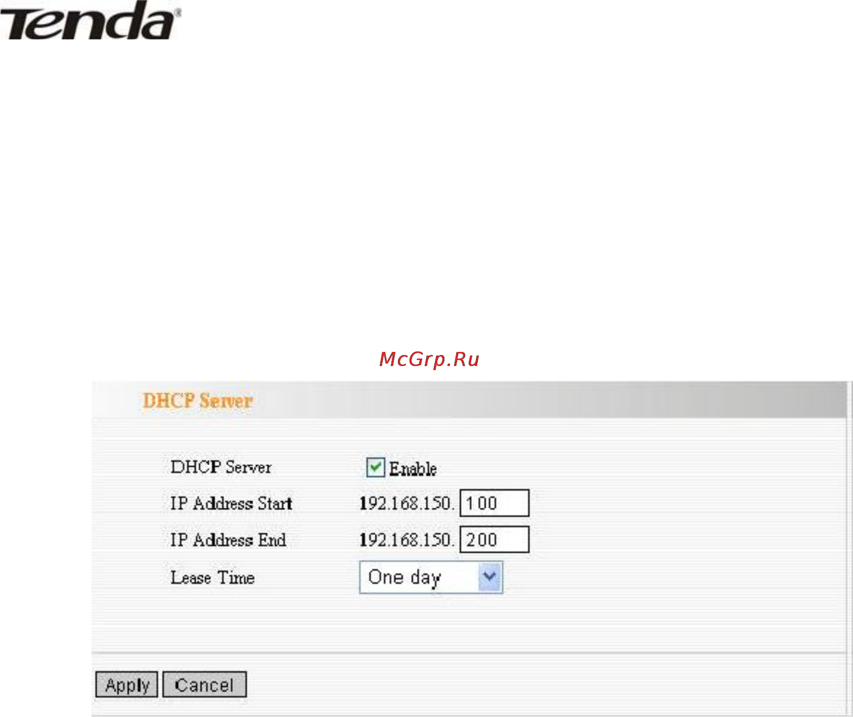 Tenda 3G611R+ [50/83] Глава 8 сервер dhcp