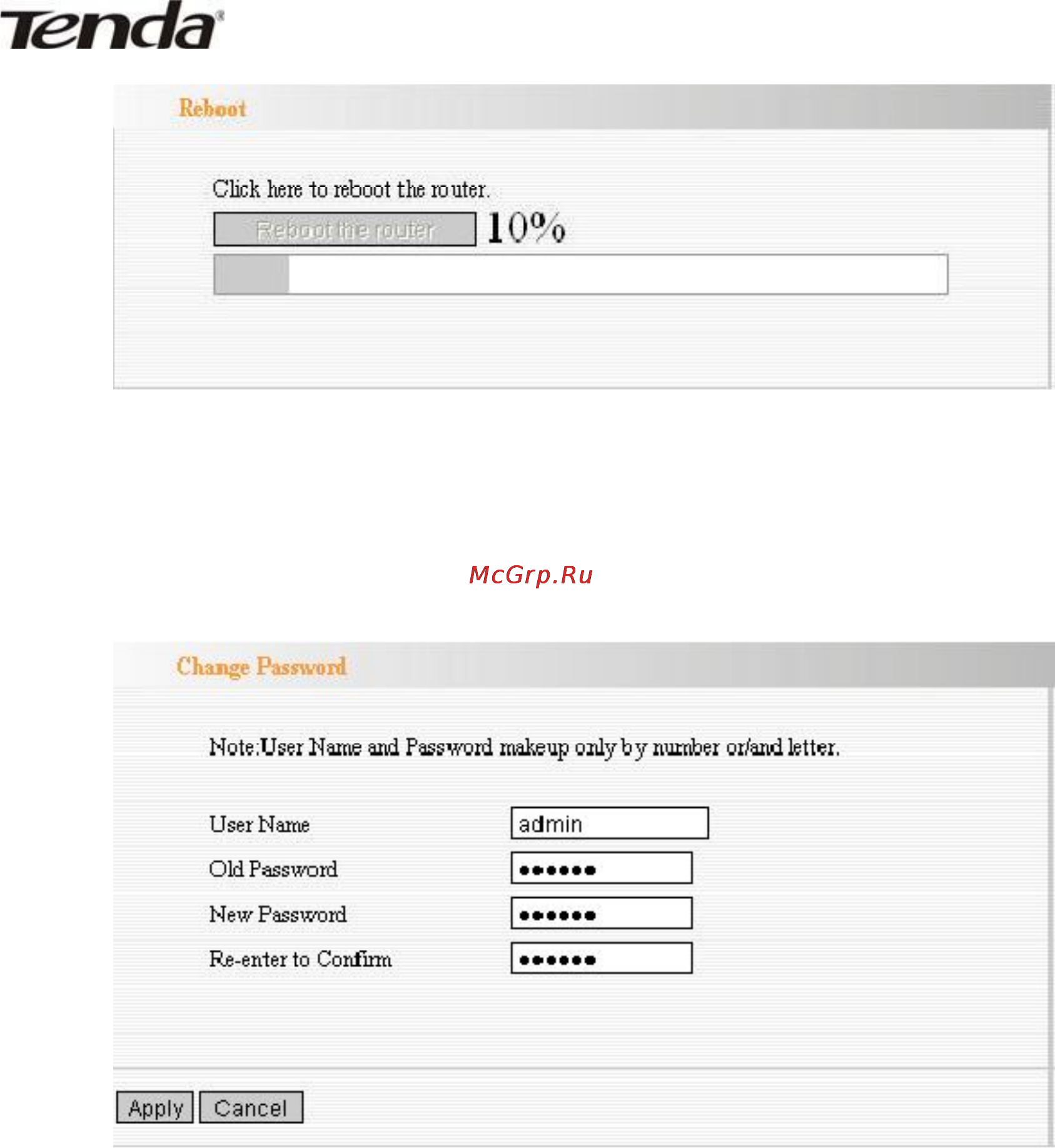 Tenda 3G611R+ [76/83] Password change изменение пароля