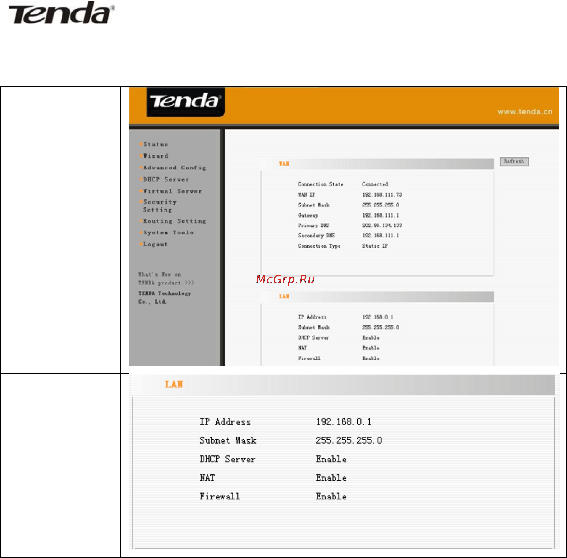 Tenda R502 [17/42] Status статус
