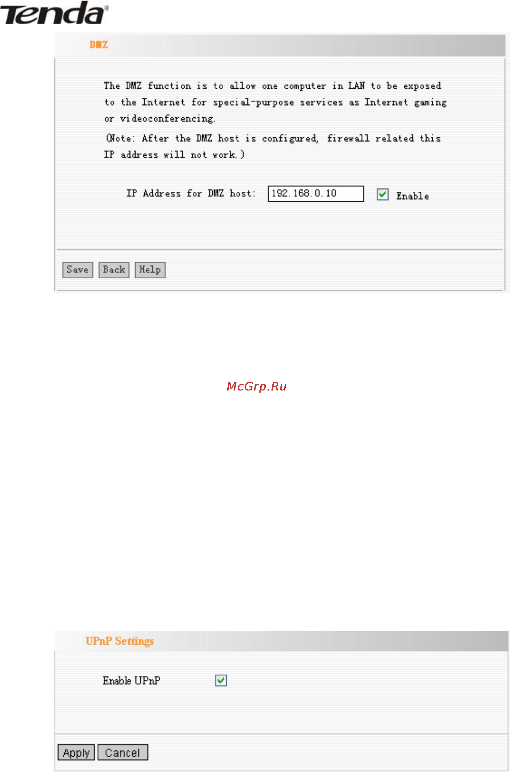 Tenda R502 [26/42] Upnp settings установки upnp